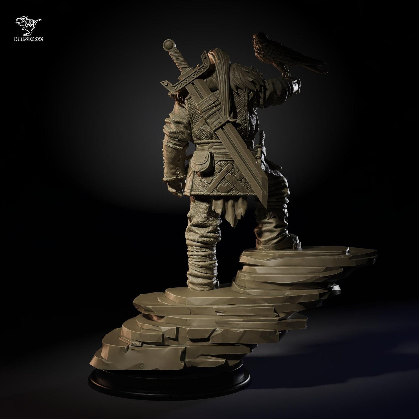Mighty Chaos Viking 3D Printed Statue: Epic Dark Fantasy Norse Warrior Collectible Figure