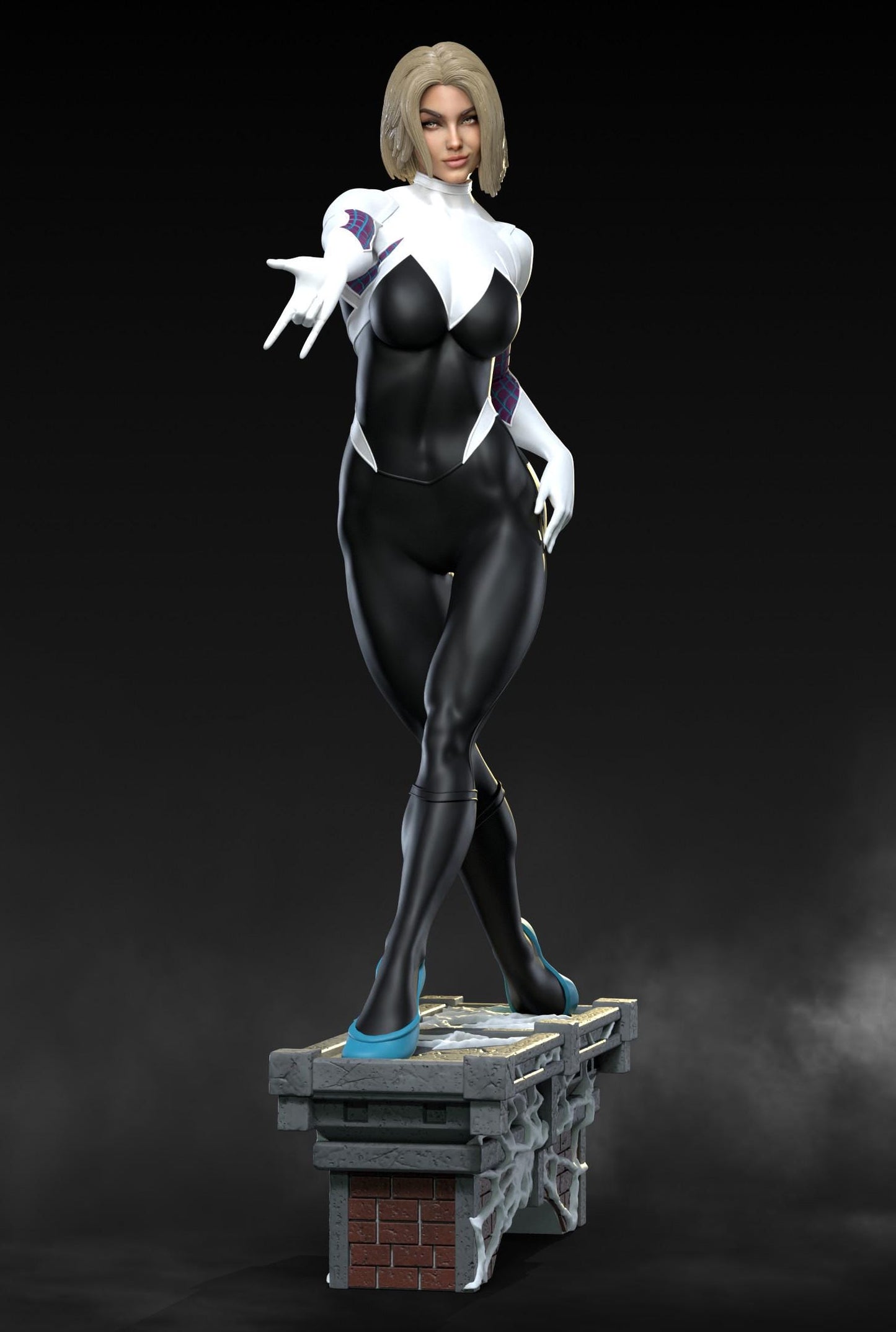Spider-Gwen Collectible Statue: Hand-Painted 3D Resin Figure - Premium Spider-Verse Fan Art Piece
