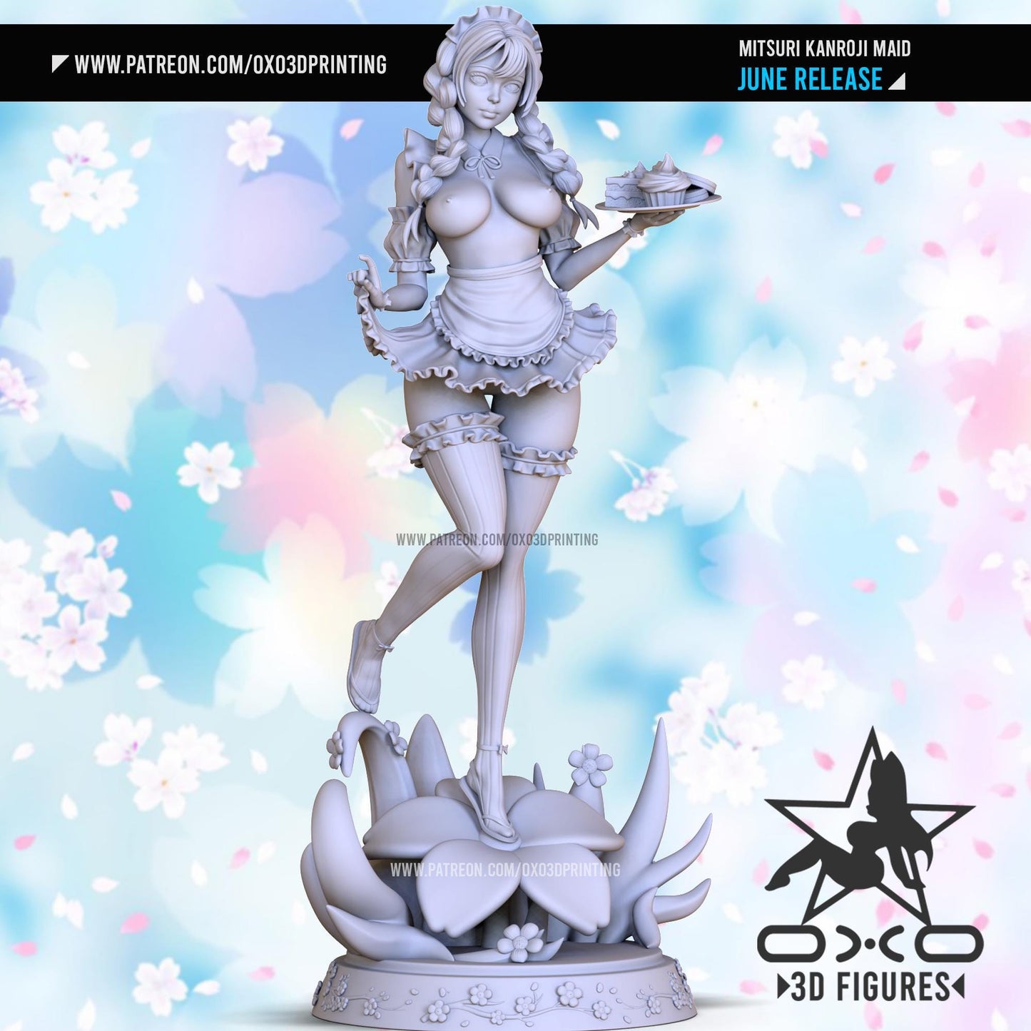Mitsuri Maid 3D Printed Collectible Statue - painted NSFW Anime Figurine, Unique Gift Idea for Fans, Custom Desk Decor