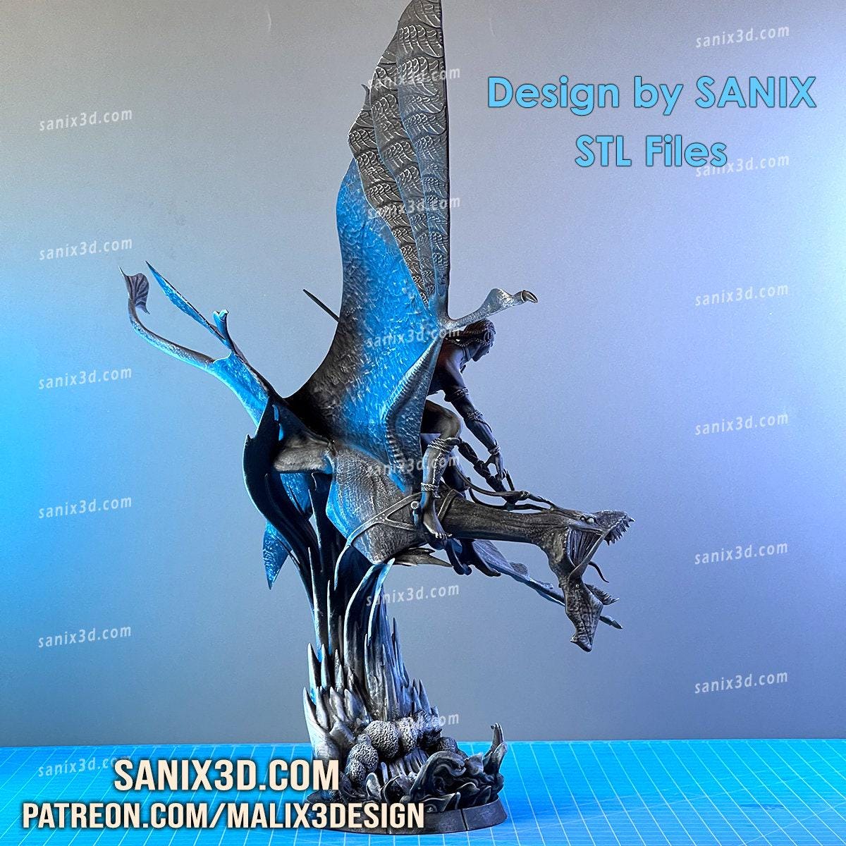 Avatar Jake Sully & Ikran: Epic 3D Printed Resin Collectible - Pandora Display