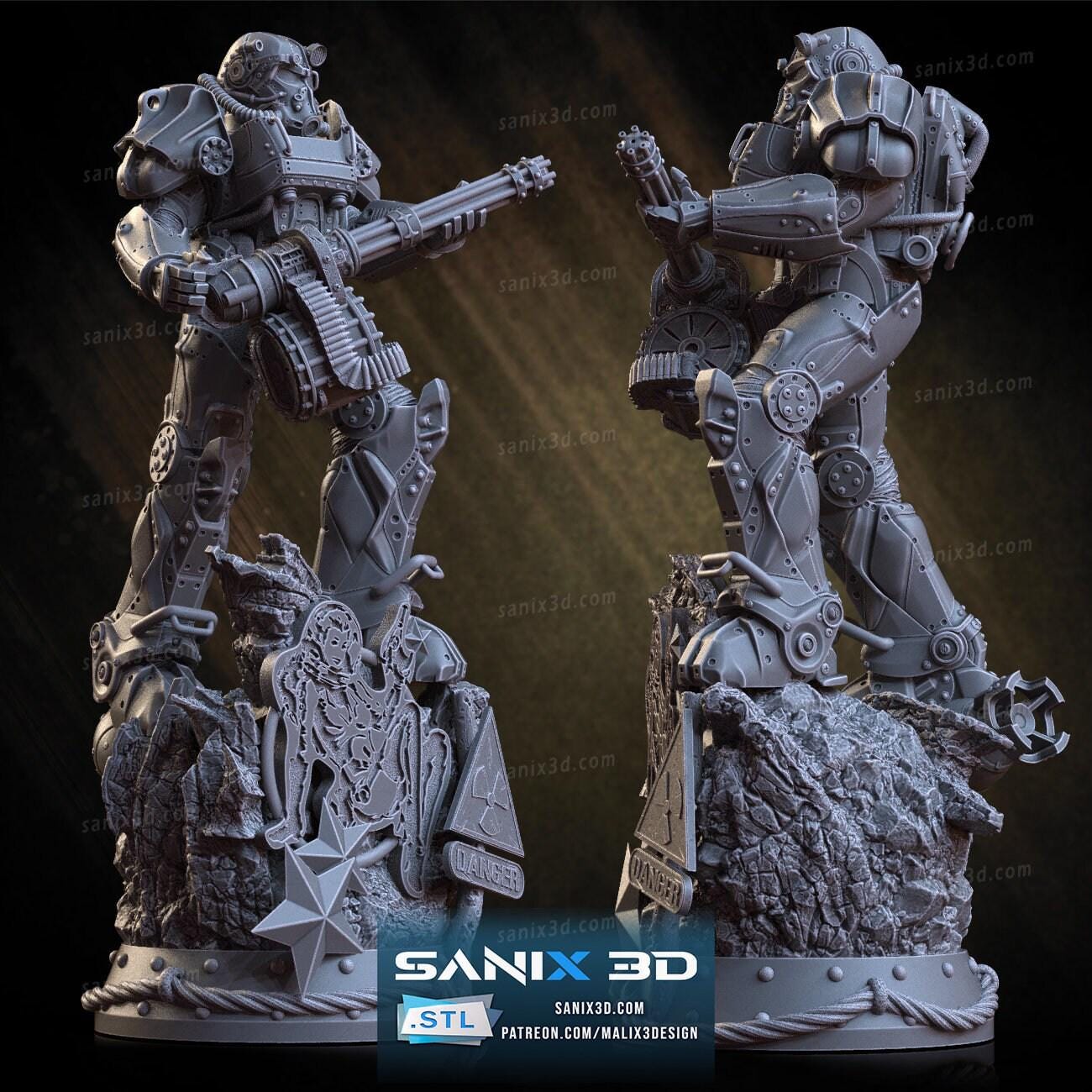 Fallout T-60 Power Armor Collectible 3D Printed Resin Statue | Hand Painted or Unpainted Figure