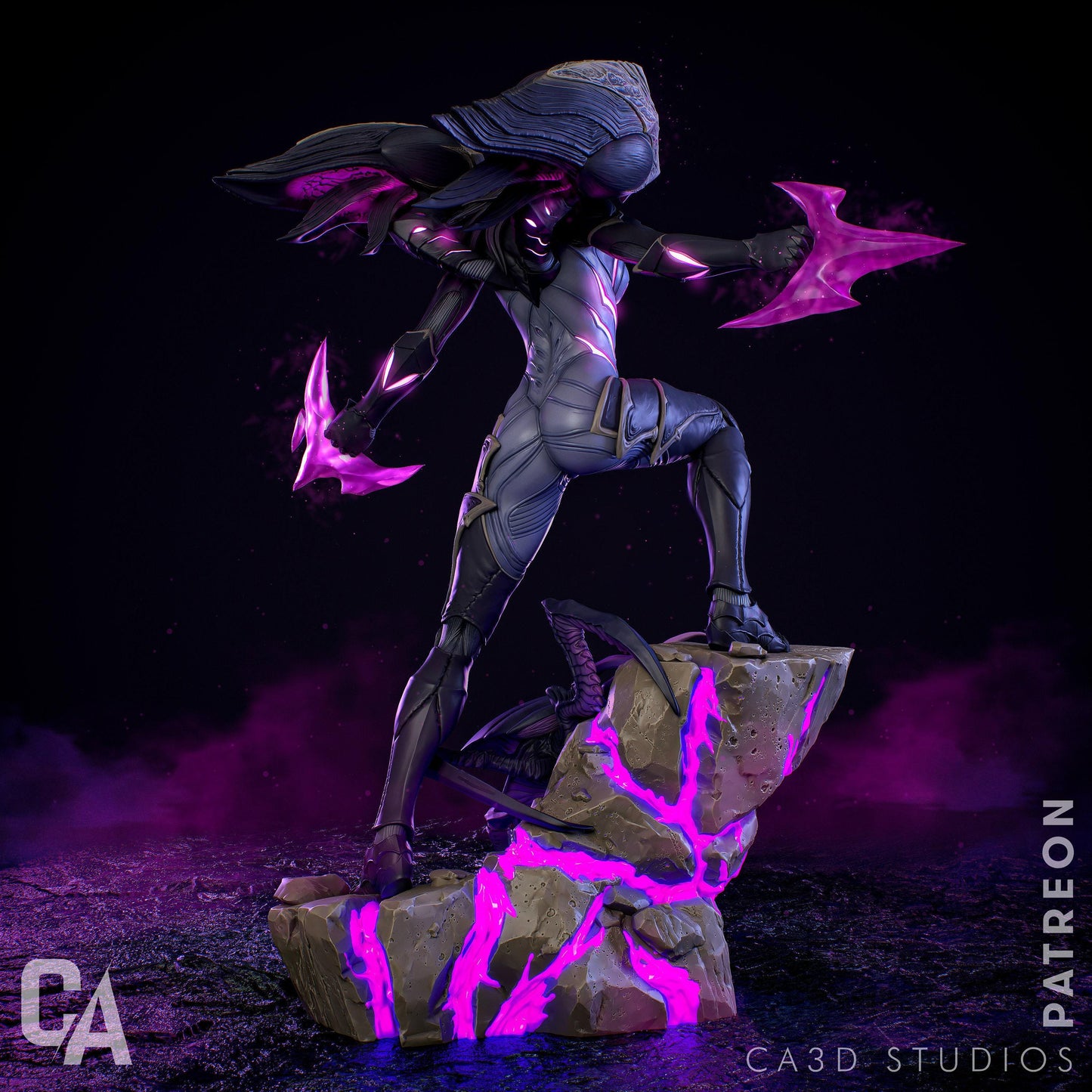 Dynamic Kaisa 3D Printed Statue: Premium League of Legends Collectible Figure for Fans