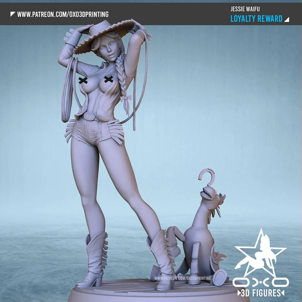 Jess Waifu NSFW 3D Printed Statue – Mature Anime Fan Art Resin Collectible, Made to Order for Adult Collectors & Fans