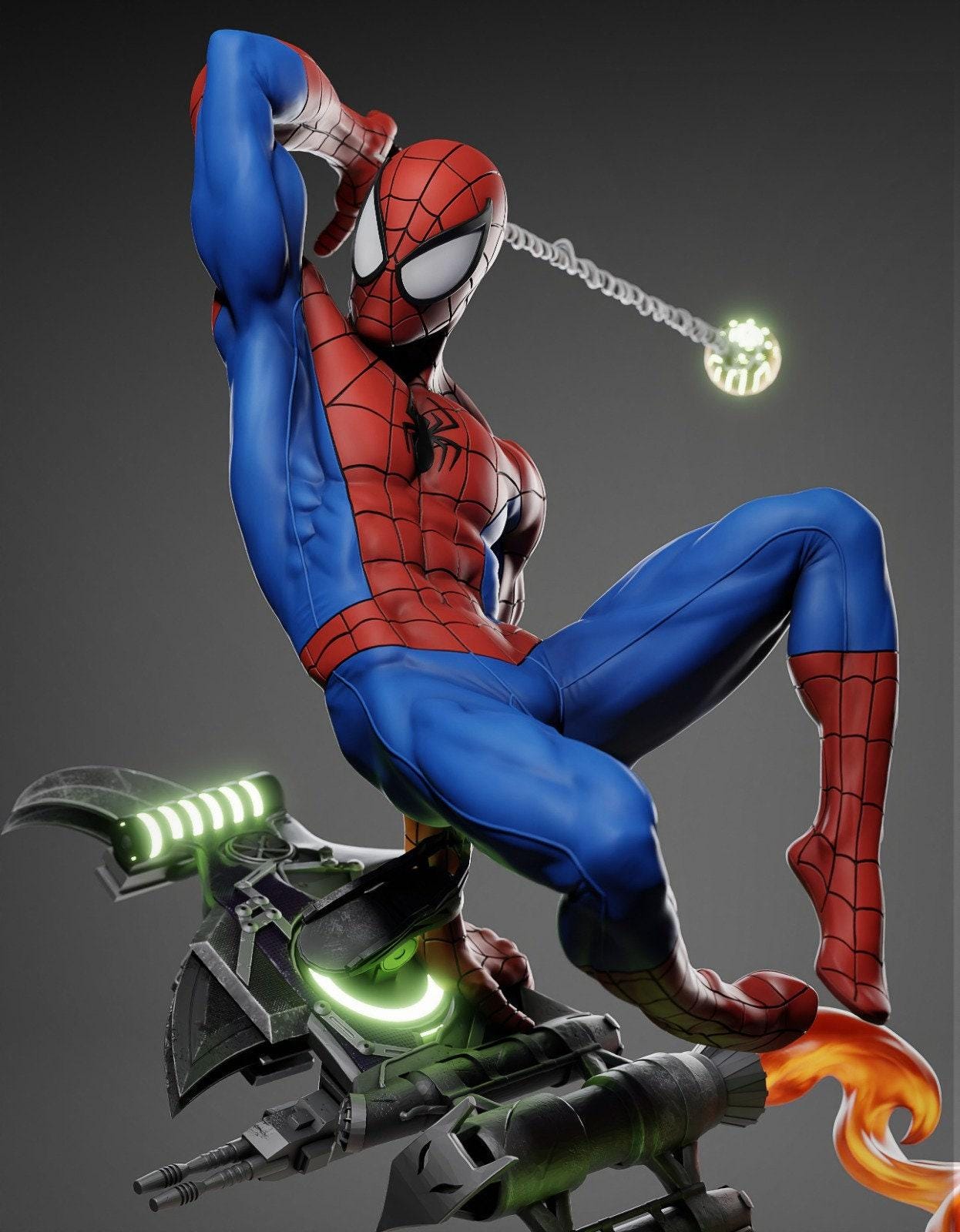 Web-Slinging Hero: Spider-Man Collectible Fanart – Dynamic 3D Printed Figure
