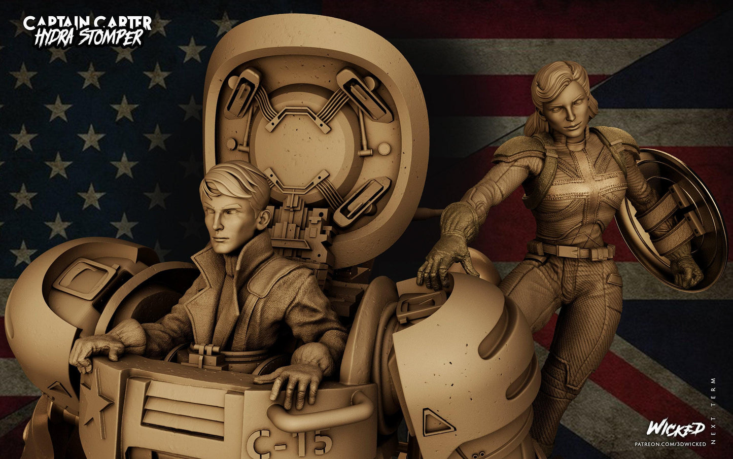 Interstellar Hunter: Carter Diorama 3D Print Collectible Statue – Sci-Fi Masterpiece