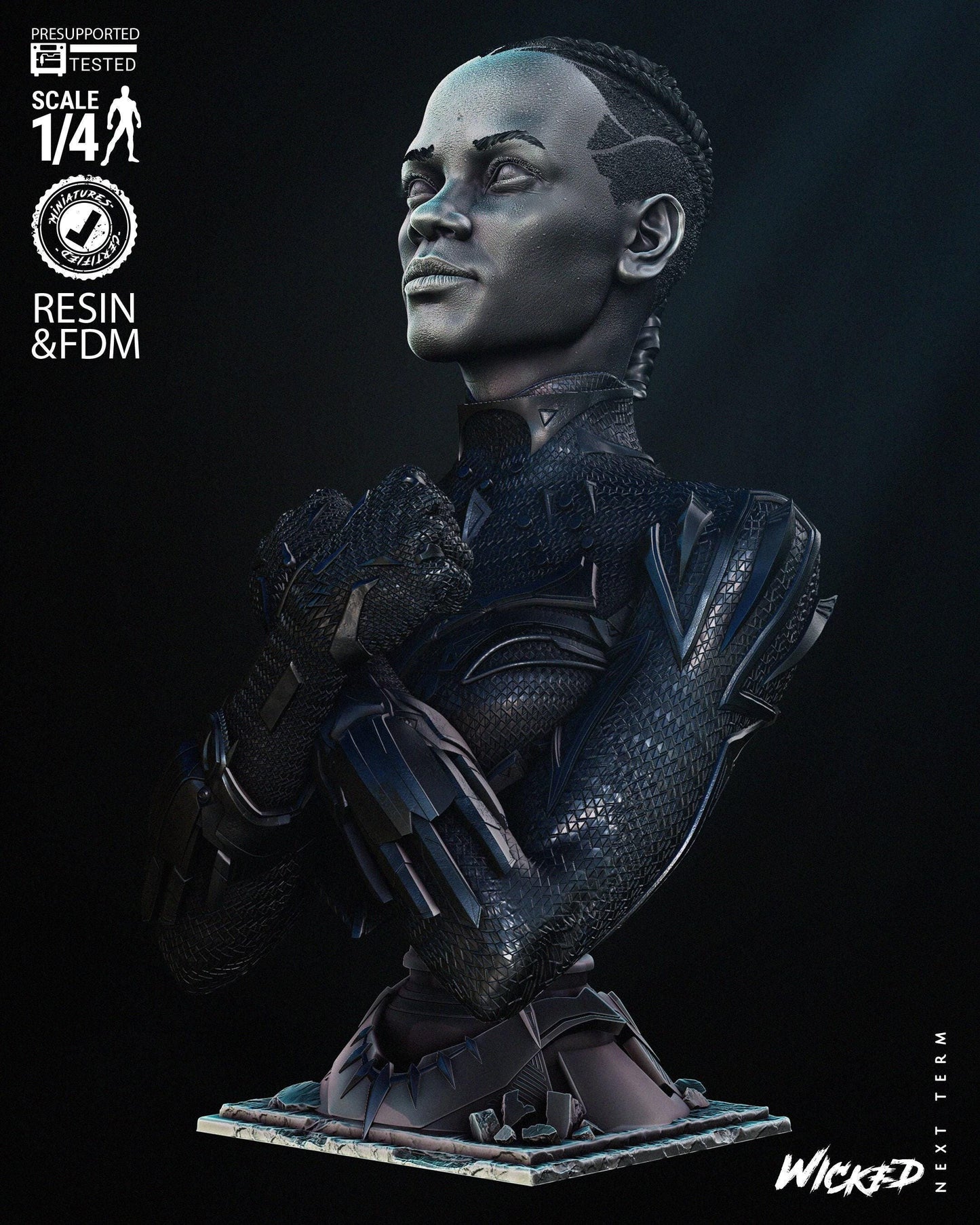 Black Panther Bust 3d print Collectible Miniature statue figure gift idea for man woman painter unpainted scale 1\10