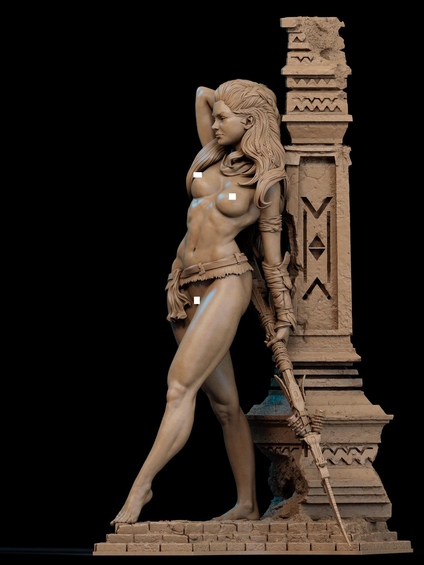 Aloy Collectible Statue Hand-Painted 3D Resin Figure - Ready-to-Display Nora Warrior, Horizon Zero Dawn Memorabilia