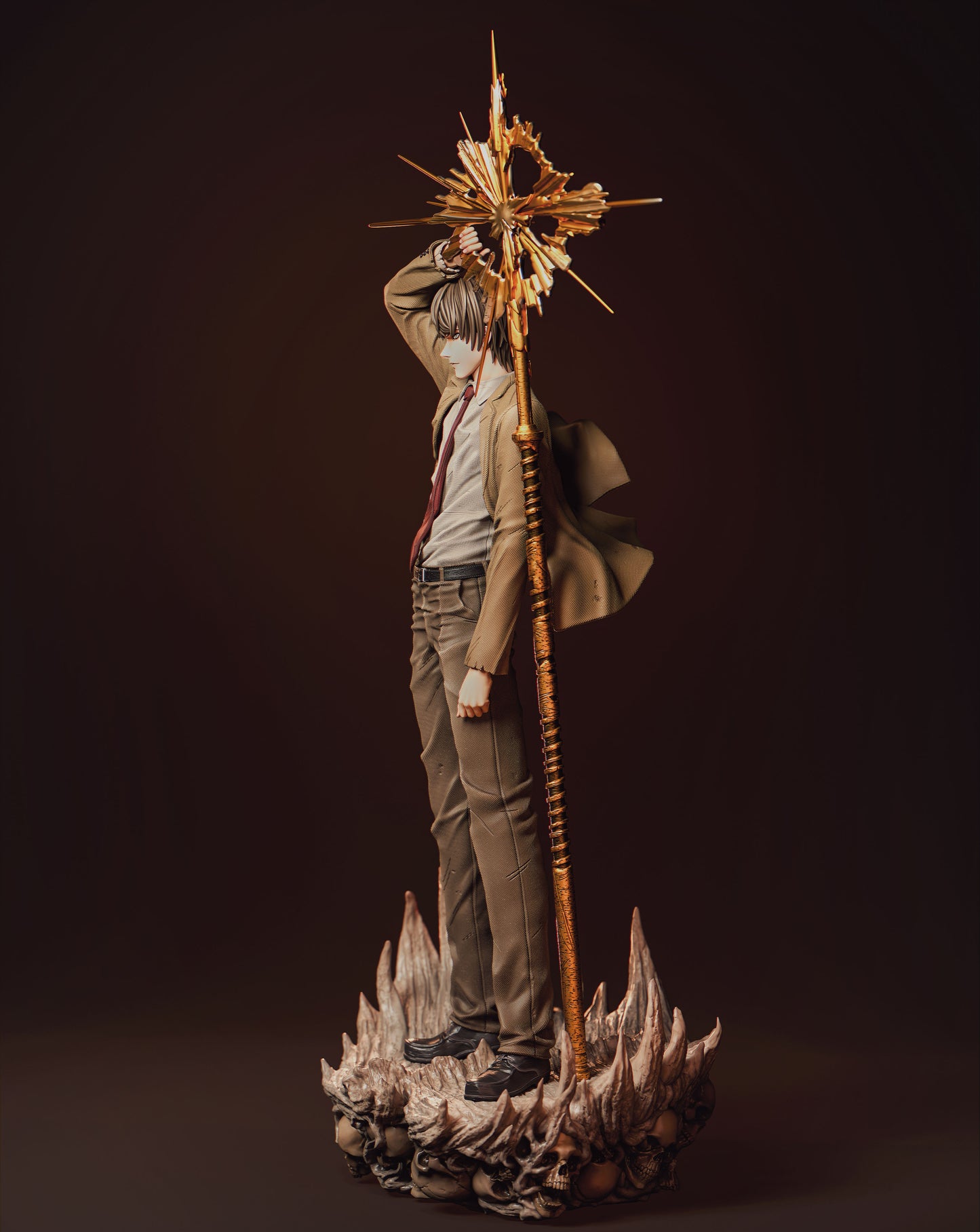 Light Yagami 3D Printed Statue | High-Detail Death Note Collectible Figure | Painted or Unpainted Resin Model for Display