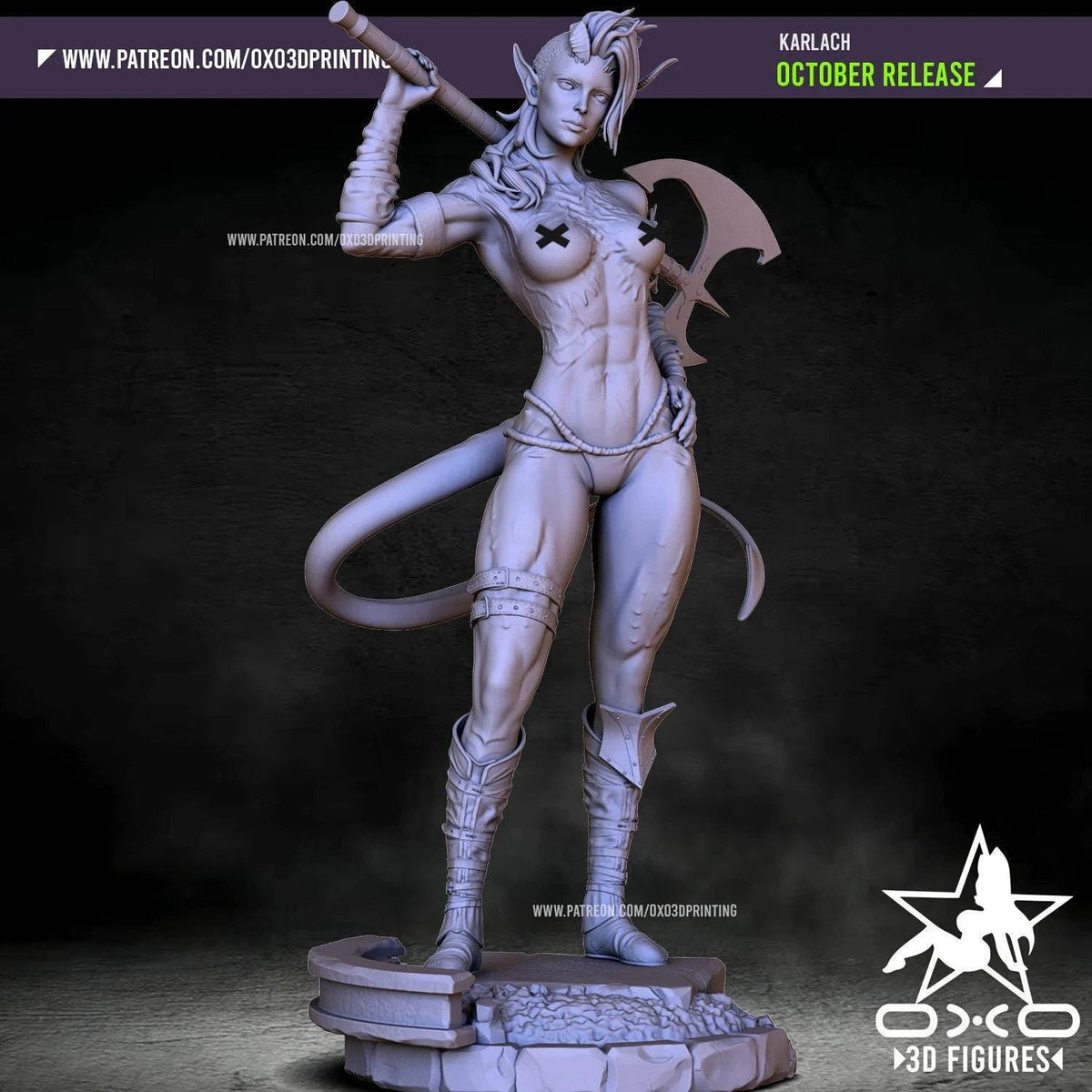 Karlach Infernal NSFW 3D Printed Statue – Mature Baldur's Gate Resin Collectible, Made to Order for Adult Collectors