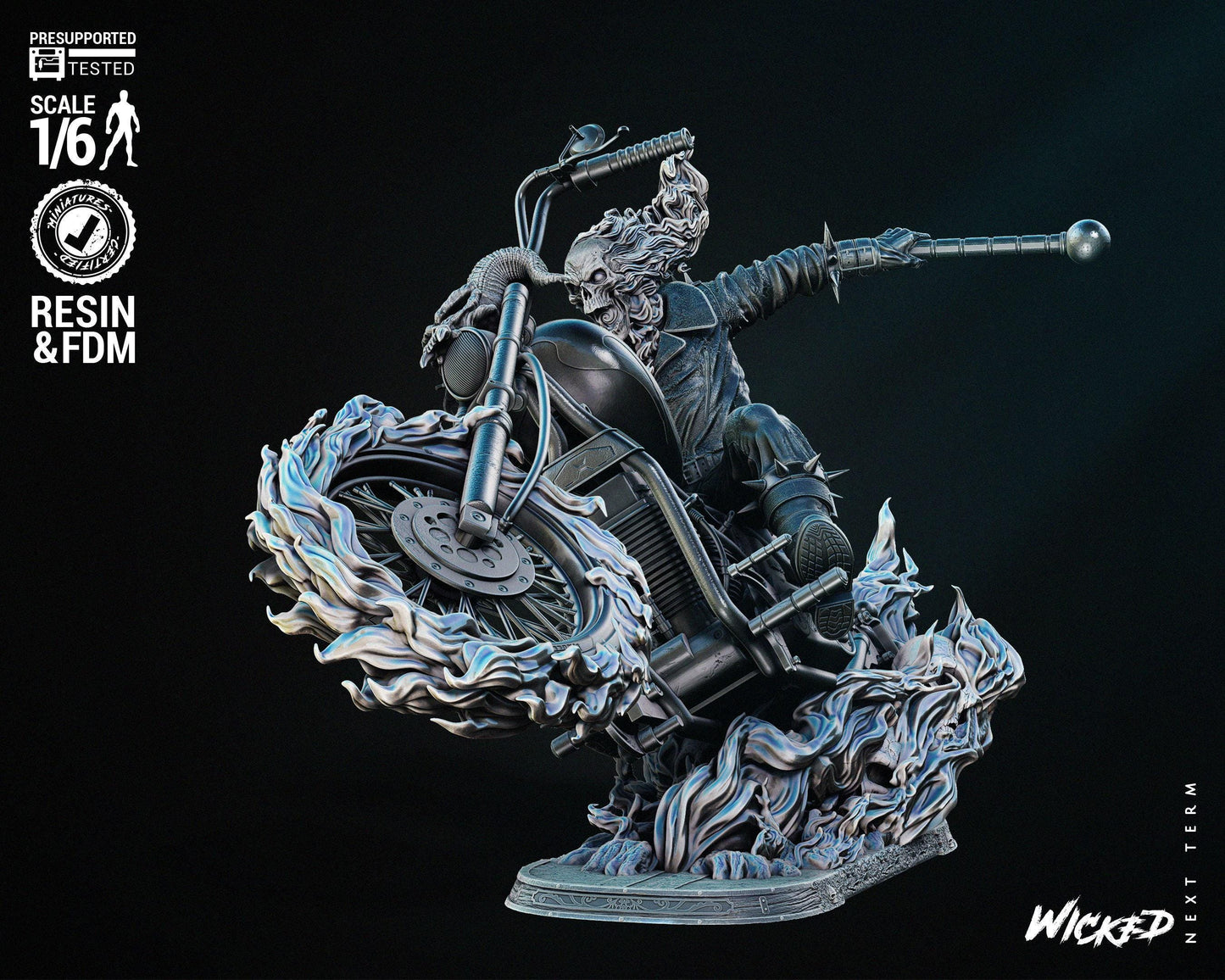 Johnny Blaze Ghost Rider Collectible Resin Statue – Painted or Unpainted Model Kit for Marvel Fans