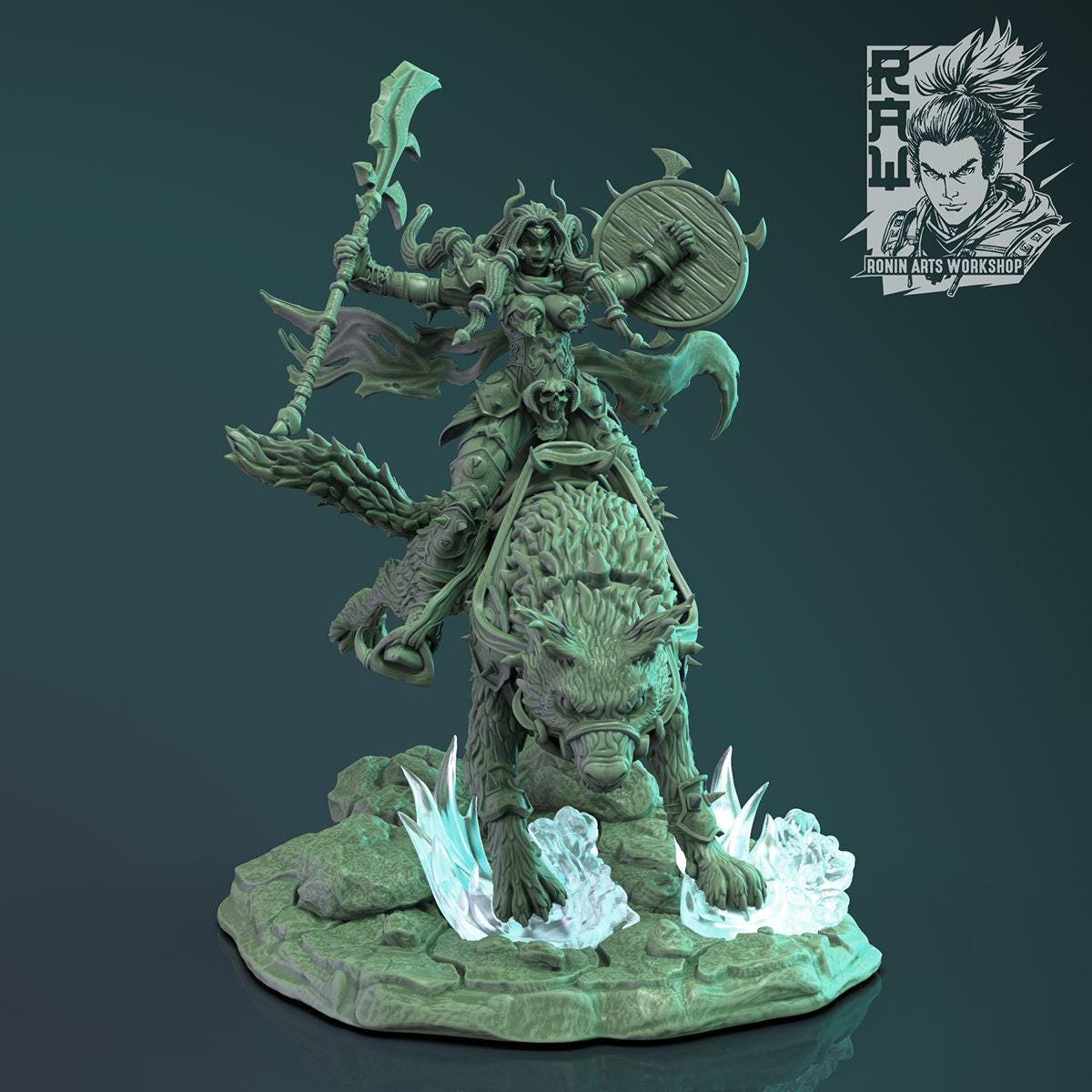 Claws of Hacta Female Orc Warband Collectible Miniature, 35 mm, Tabletop miniatures, Pathfinder, dungeons and dragons, dnd