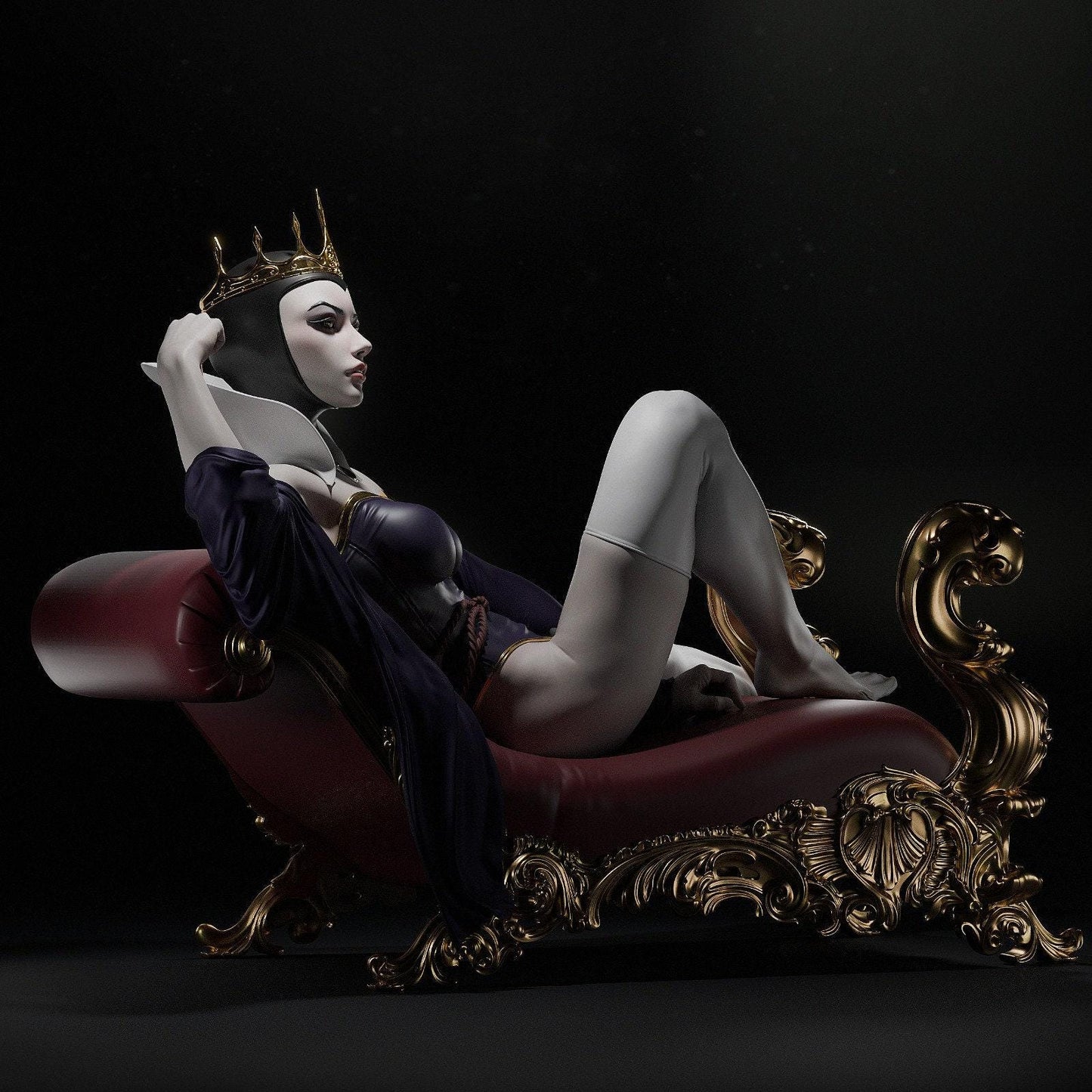 Immerse in Darkness: Evil Queen 3D Printed Statue – A Must-Have Collectible Figure for Adult Fans (NSFW)