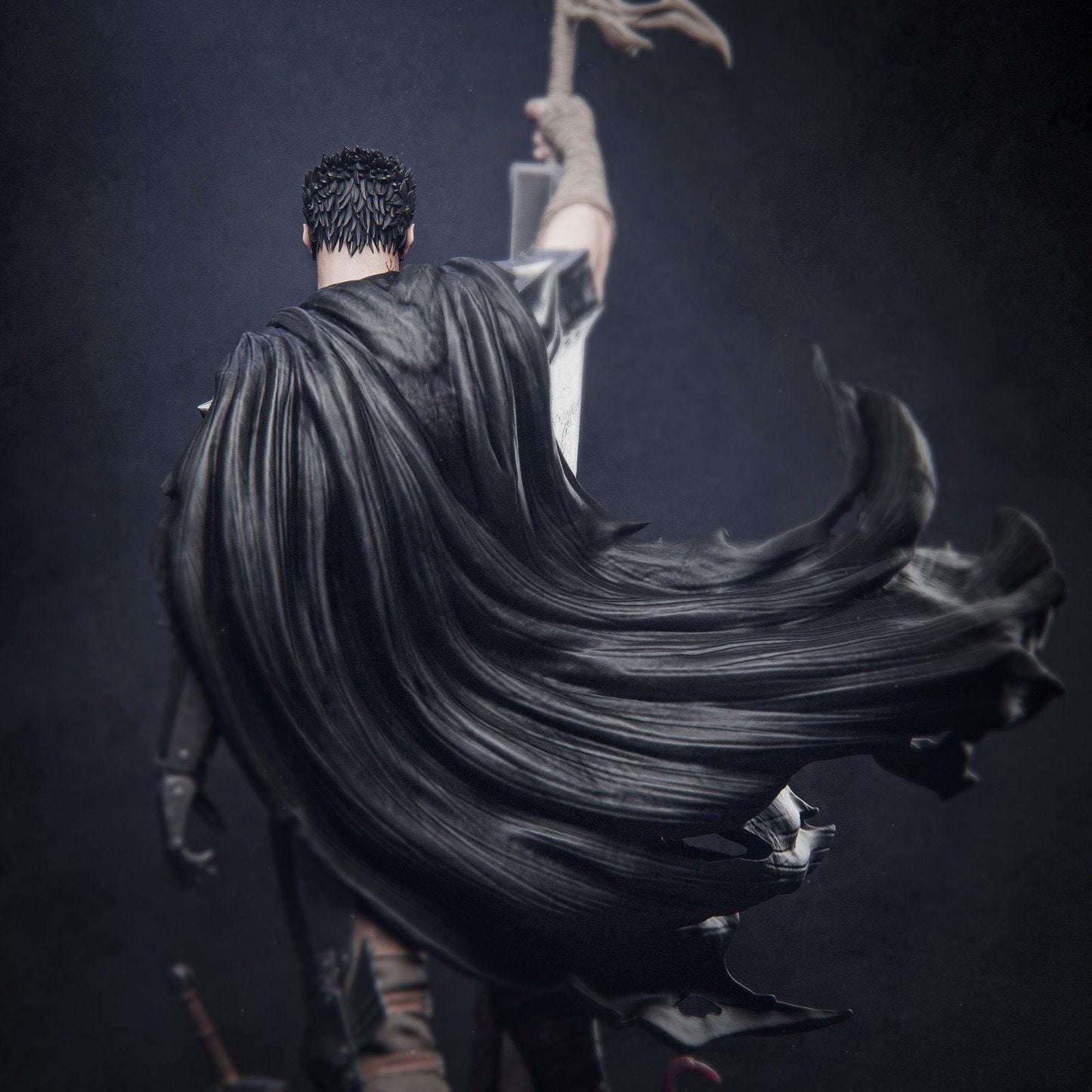 Epic Guts Berserk 3D Printed Miniature Statue: Black Swordsman Dark Fantasy Fan Art Collectible