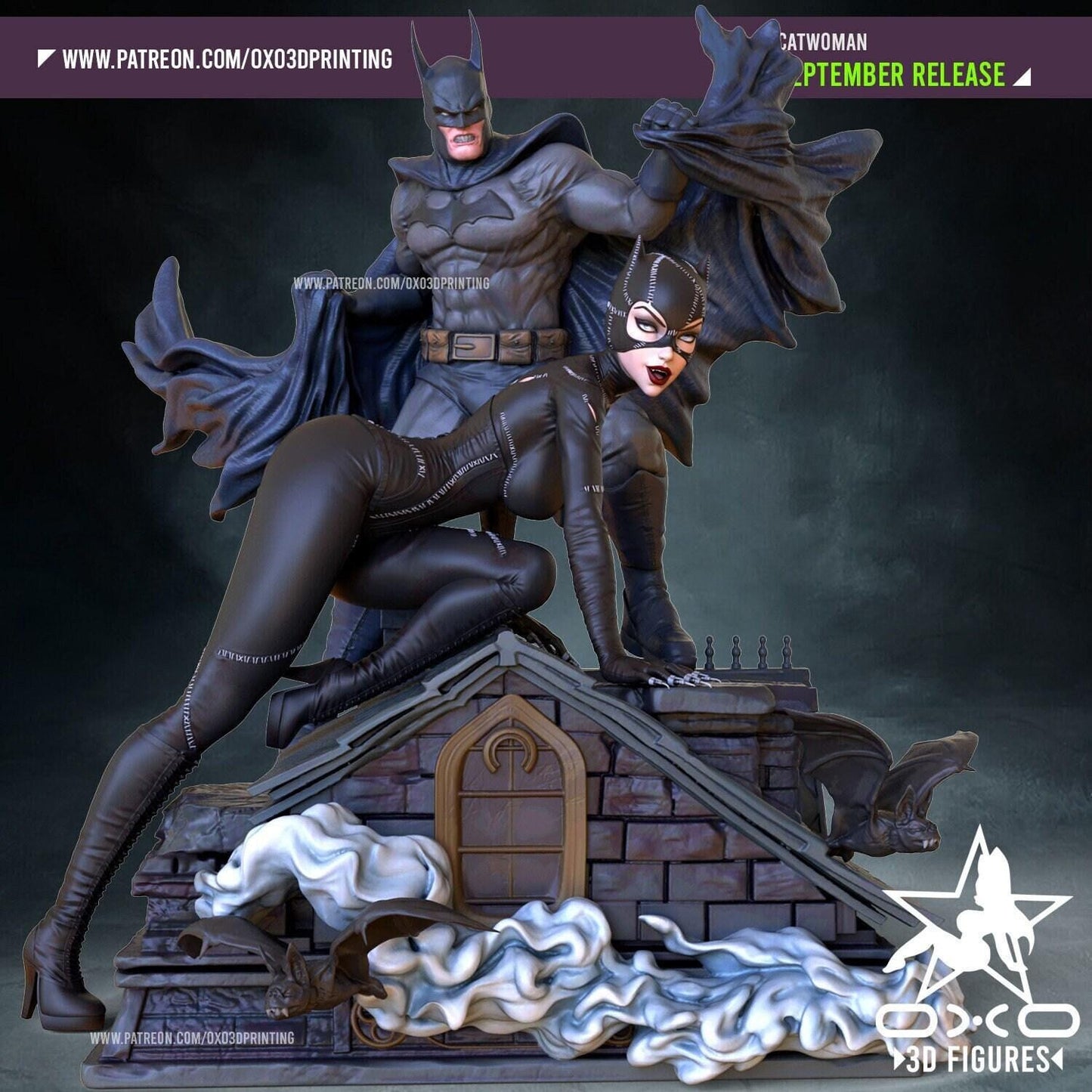 Gotham's Duo: Catwoman and Batman Diorama – Iconic DC Collectible (NSFW)