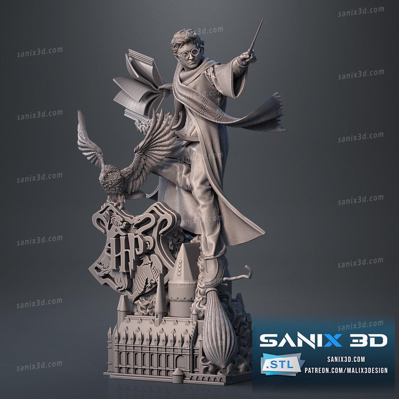 Iconic Harry Potter 3D Printed Statue: Magical Wizarding World Collectible Fan Art Figure
