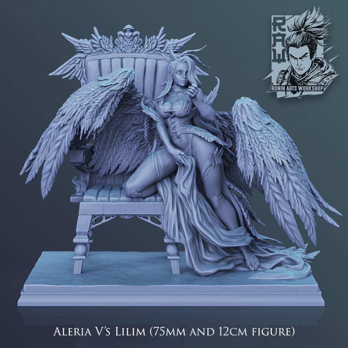 Pinup Lilim NSFW 3D Printed Statue – Mature Fallen Angel Resin Collectible, Made to Order for Adult Collectors & Fans