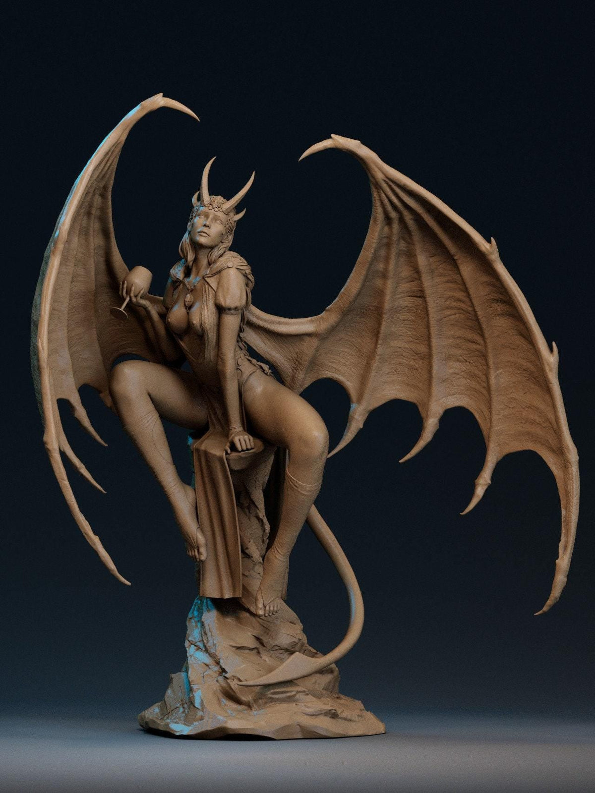 Mizora NSFW 3D Printed Statue – Mature Baldur's Gate 3 Cambion Resin Collectible, Made to Order for Adult Collectors