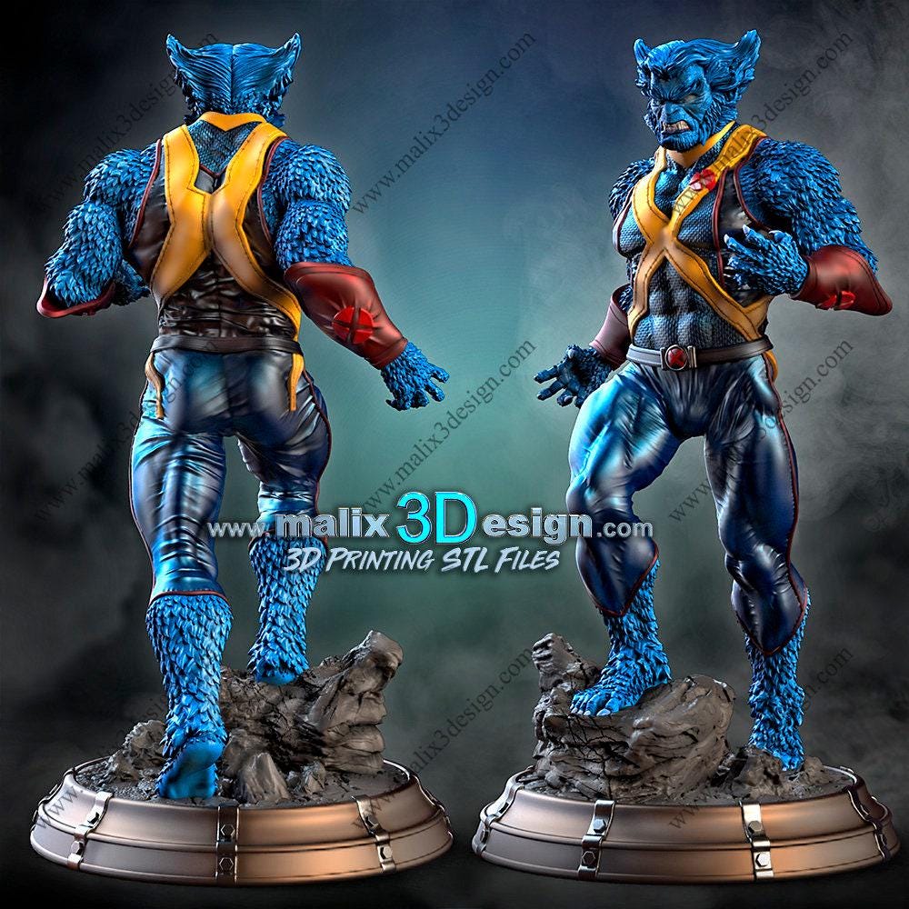 Brilliant Beast X-Men 3D Printed Resin Statue - Mutant Hero Marvel Collectible Figure