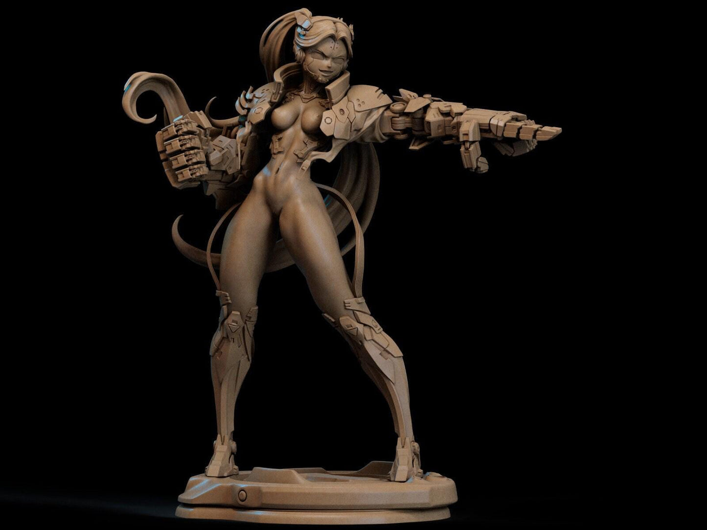 Explosive Rebecca Smasher 3D Printed Statue: Iconic Cyberpunk Edgerunners Anime Fan Art Collectible