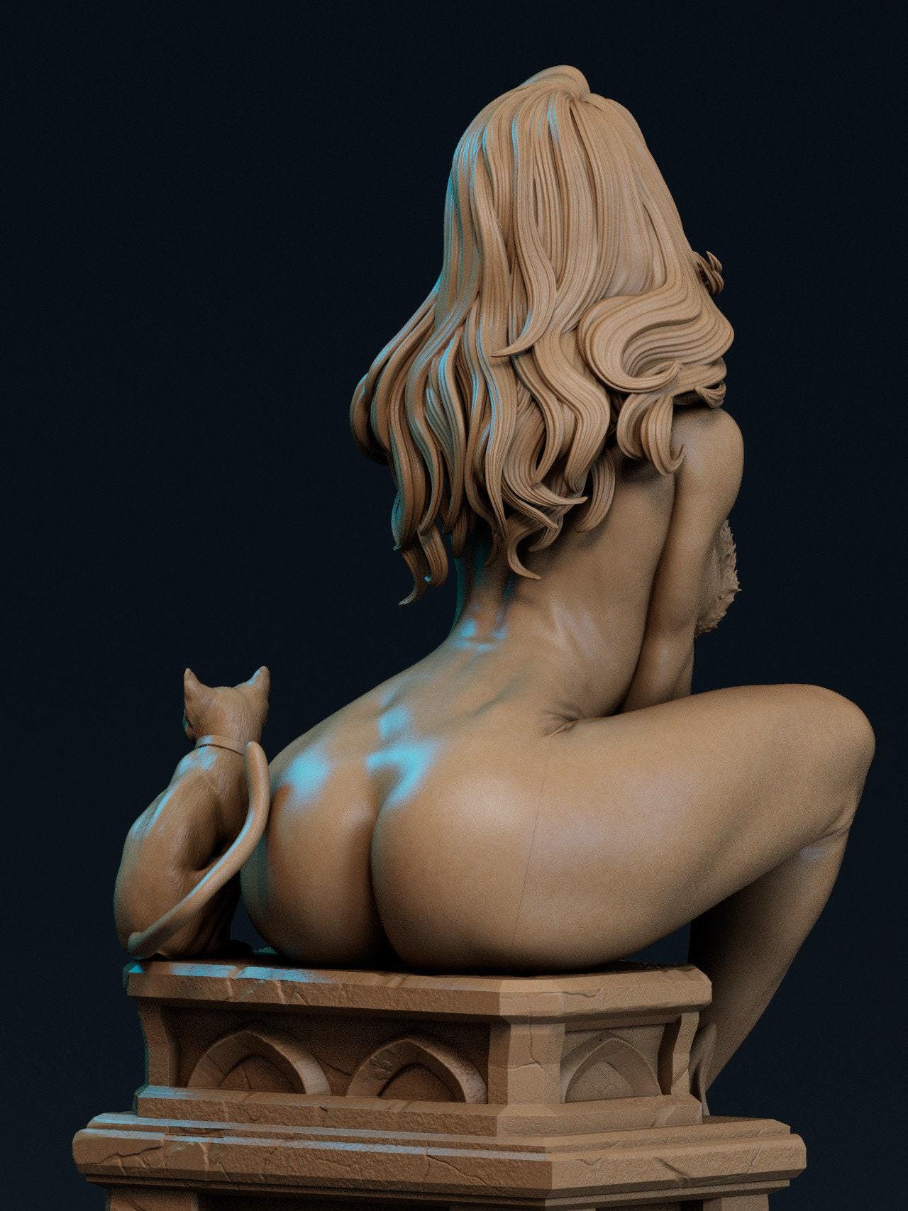 Black Cat 3d print Collectible Miniature statue figure gift idea for man woman painter nsfw