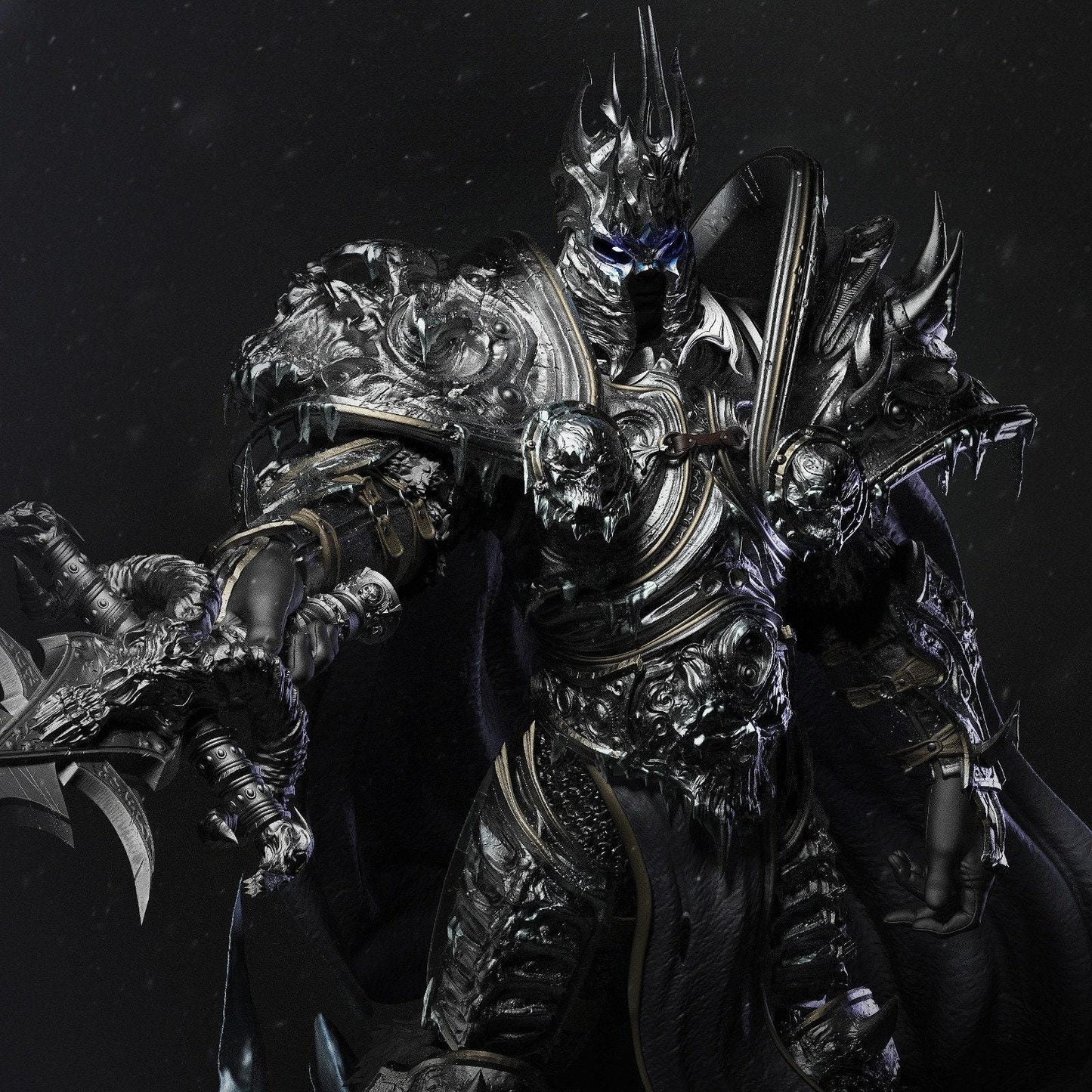 Epic Lich King 3D Printed Statue: World of Warcraft Collectible - Detailed Arthas Menethil Figure with Frostmourne
