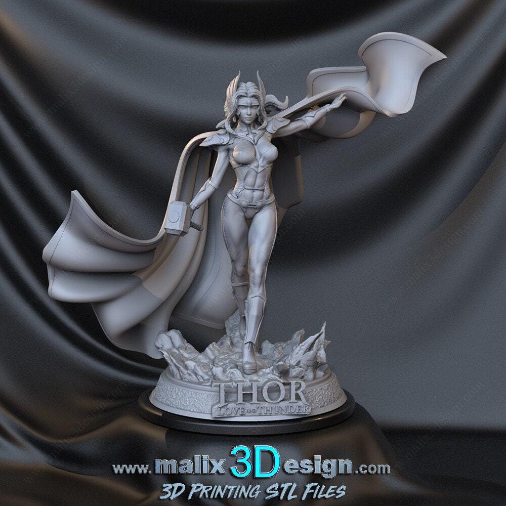Lady Thor Love and Thunder 3D Printed Collectible Statue: Epic Marvel MCU Figure!
