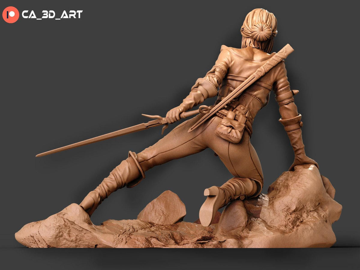 Ciri NSFW 3D Printed Statue – Mature Hooded Huntress Resin Collectible, Made to Order for Adult Collectors and Hobbyists