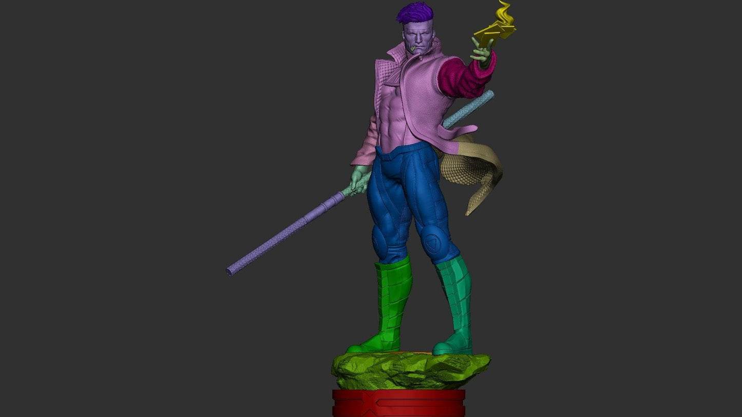 Gambit 3D Printed Collectible Statue: Unleash the X-Men's Cajun Charm – Epic Marvel Figure for Fans