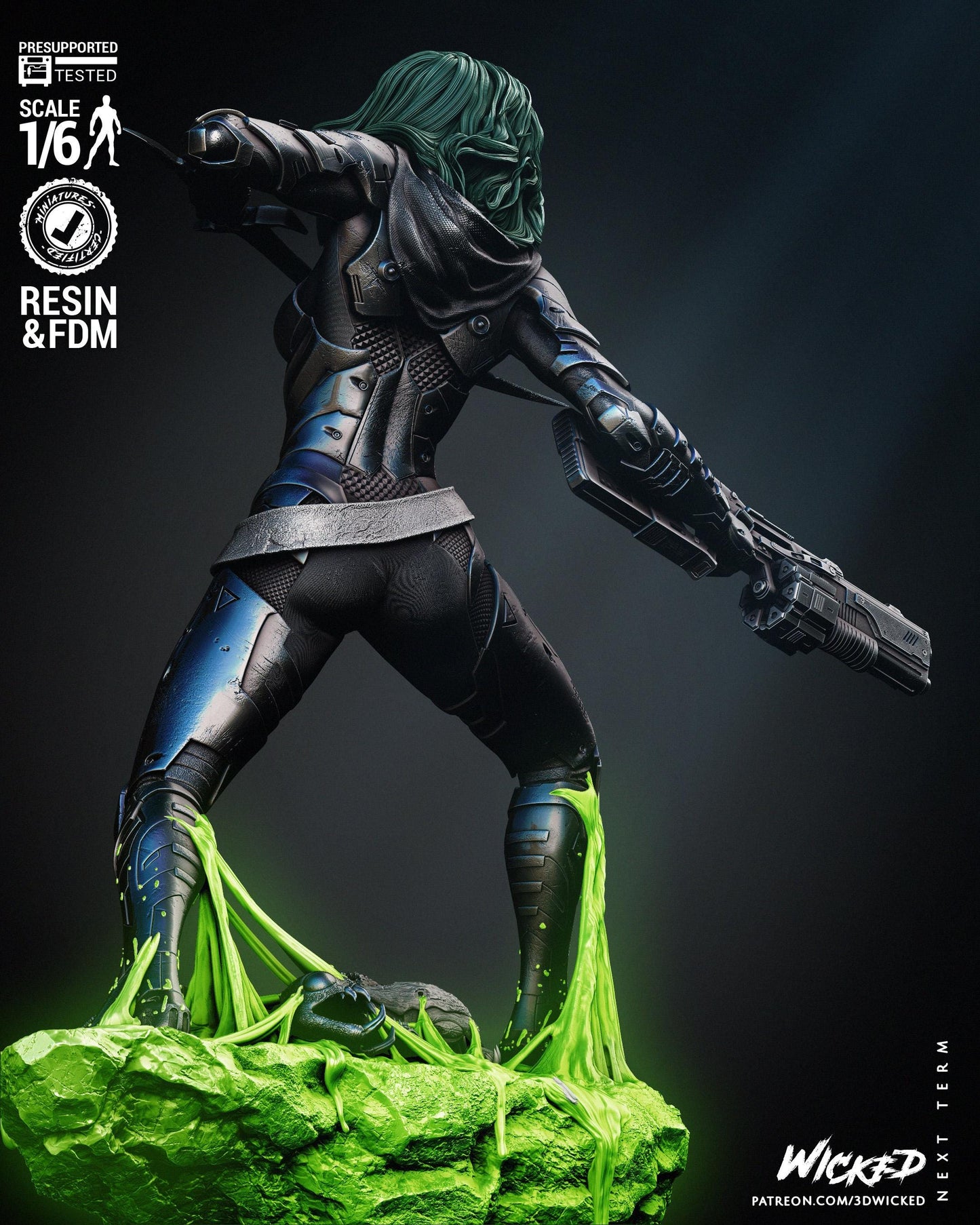 a statue of a woman with a gun in her hand