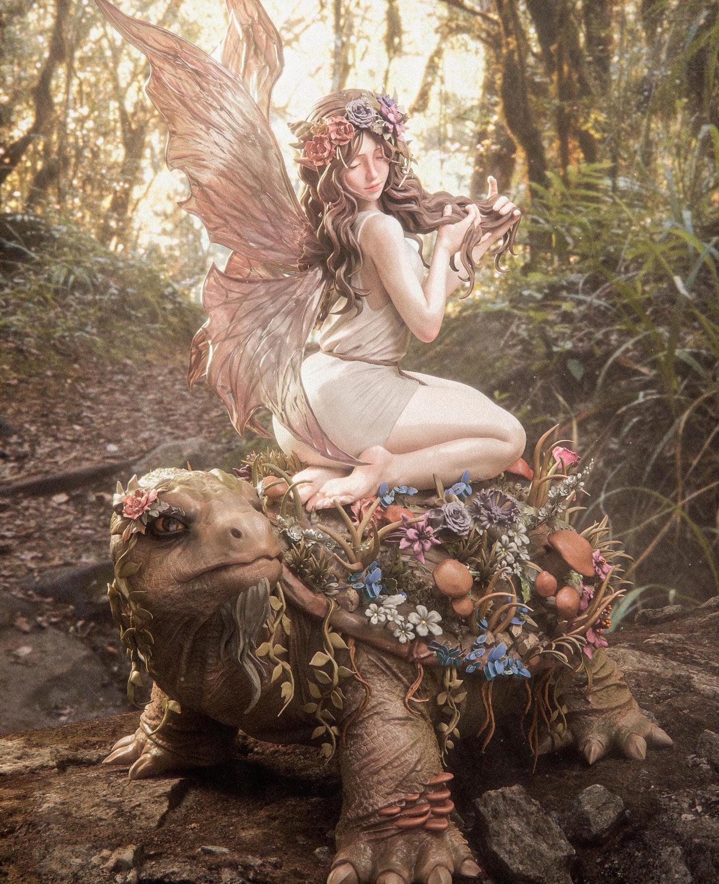 Enchanted Fairy Collectible Statue: Hand-Painted 3D Resin Figure – Magical Fantasy Home Decor