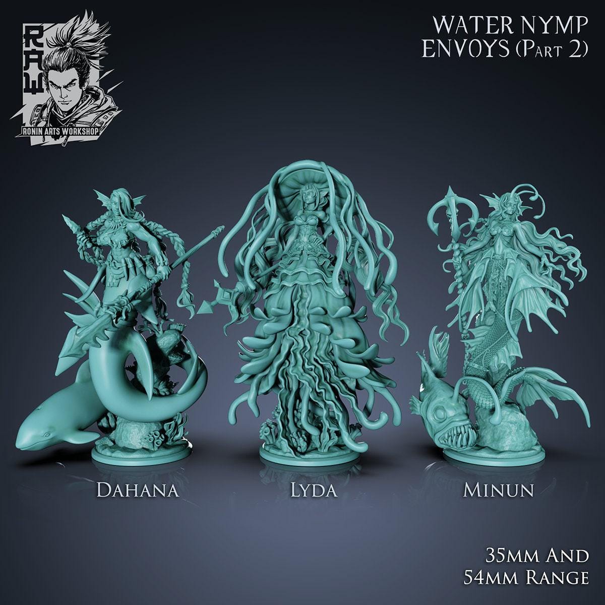 Water Nymph Miniatures 35mm Mermaid Figurines for Dungeons and Dragons & Tabletop Gaming Decor Chapter 2