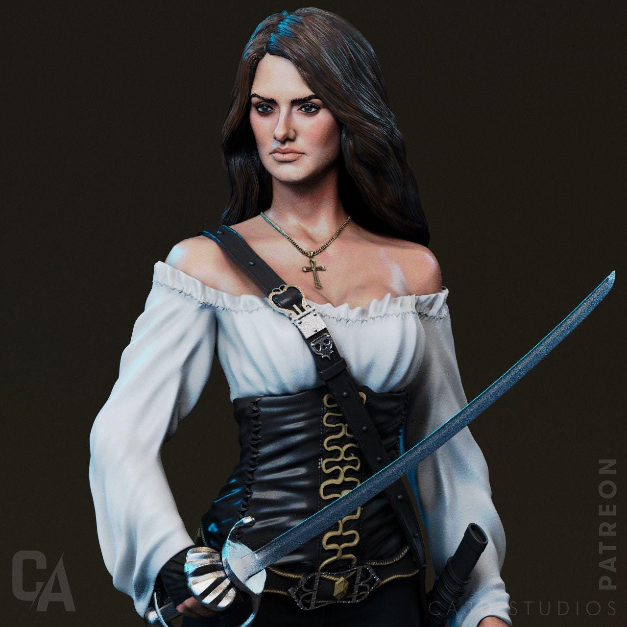 Angelica Teach: 3D-Printed Collectible Figure – Exquisite Pirates of the Caribbean Resin Statue for Fans