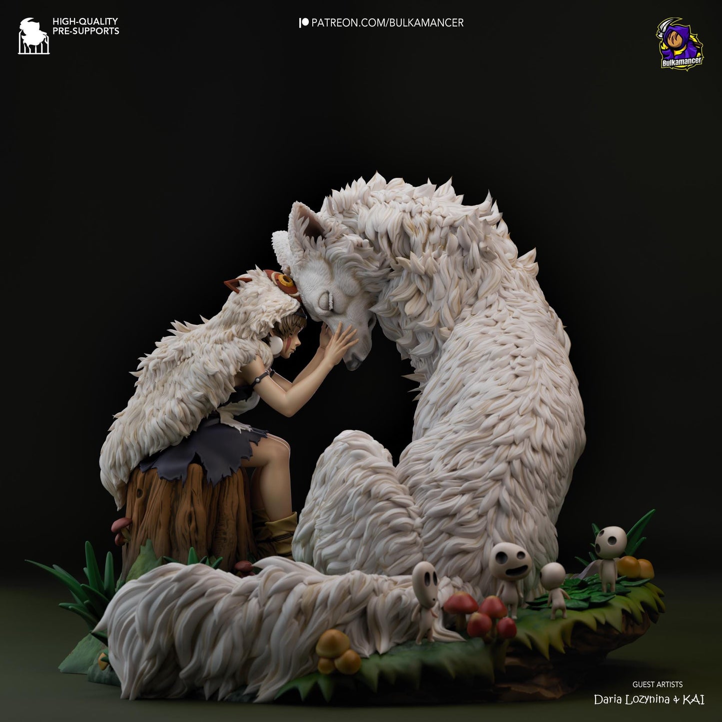 a statue of a woman and two white sheep