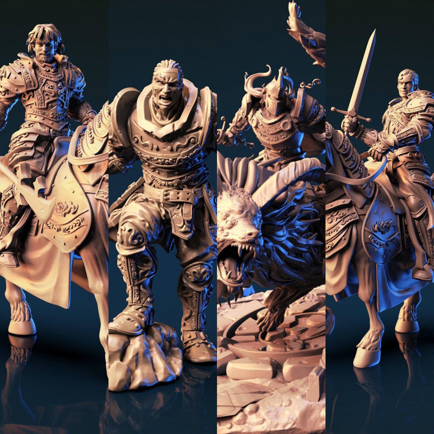 Corrupted Knights: Embrace the Darkness with 3D-Printed Miniatures in 35mm Scale for DnD, Pathfinder, and Collectible Miniature Enthusiasts