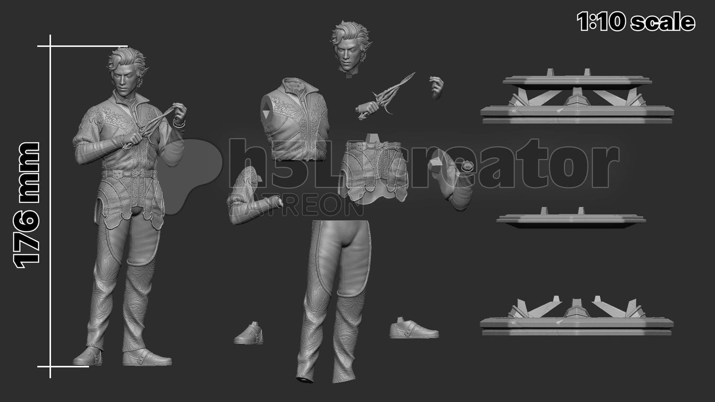 a black and white photo of a statue of a man with a guitar
