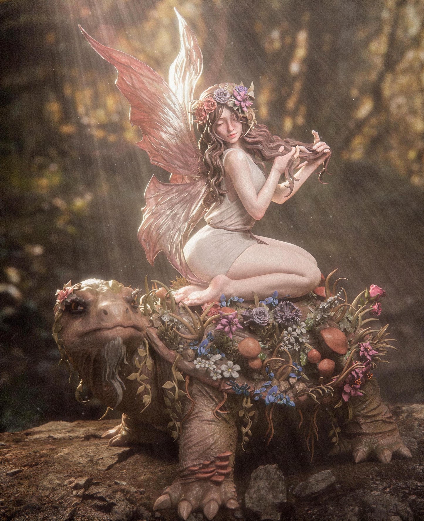 Enchanted Fairy Collectible Statue: Hand-Painted 3D Resin Figure – Magical Fantasy Home Decor