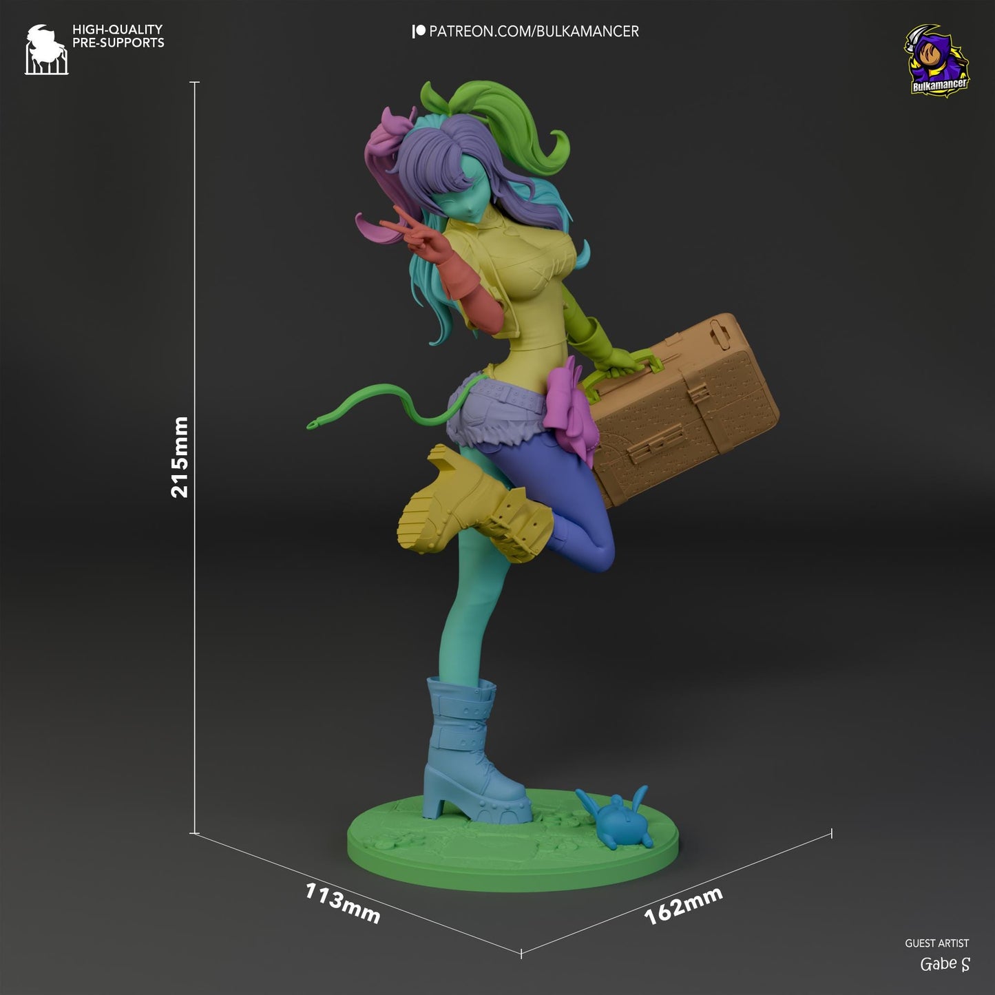 a figurine of a girl holding a box