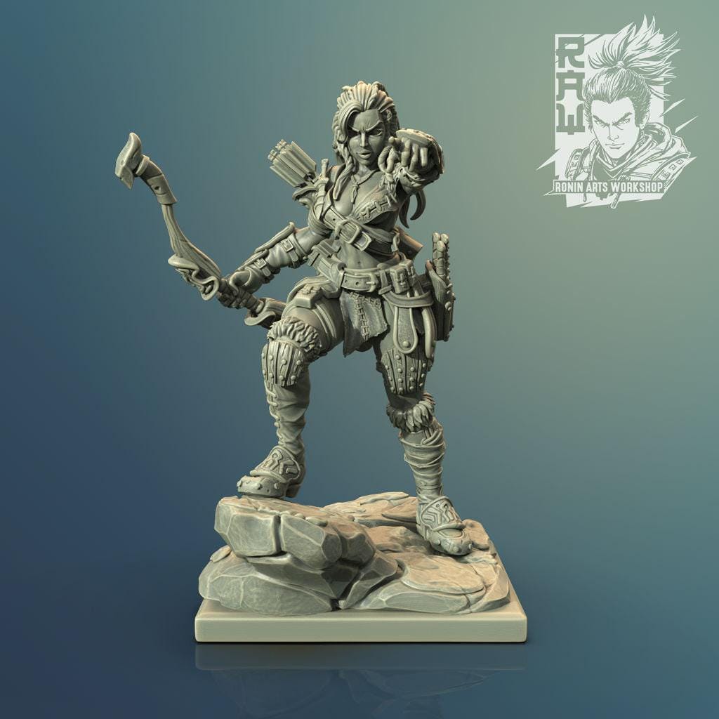 Human Druid Miniature 3D Print Dungeons and Dragons Mini RPG Tabletop DnD Painting Great Gift Idea