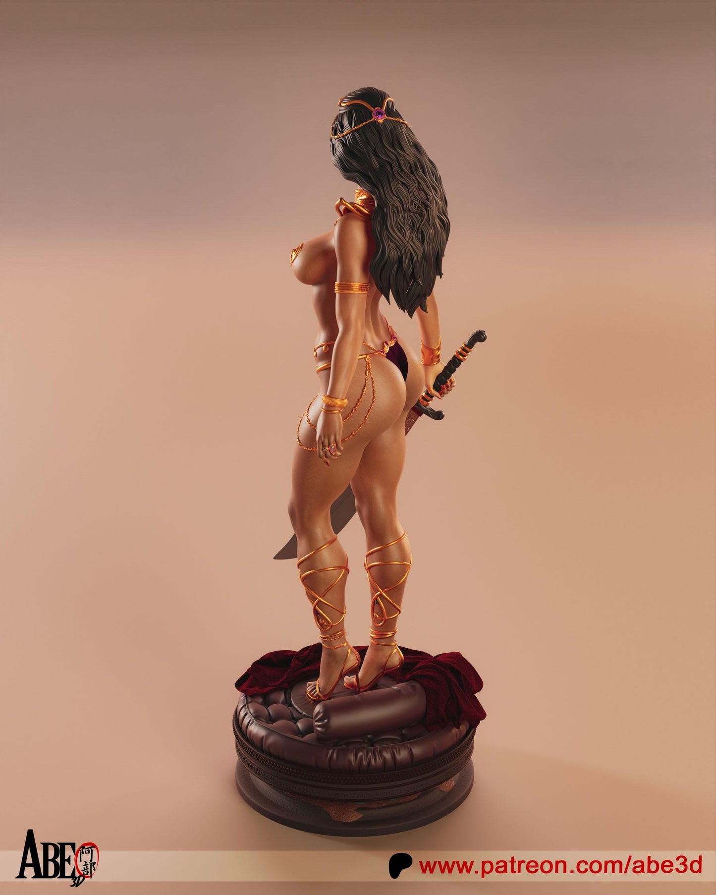 Divine Dejah Thoris Hand-Painted 3D Resin Statue - Iconic Princess of Mars Collectible with NSFW Option!