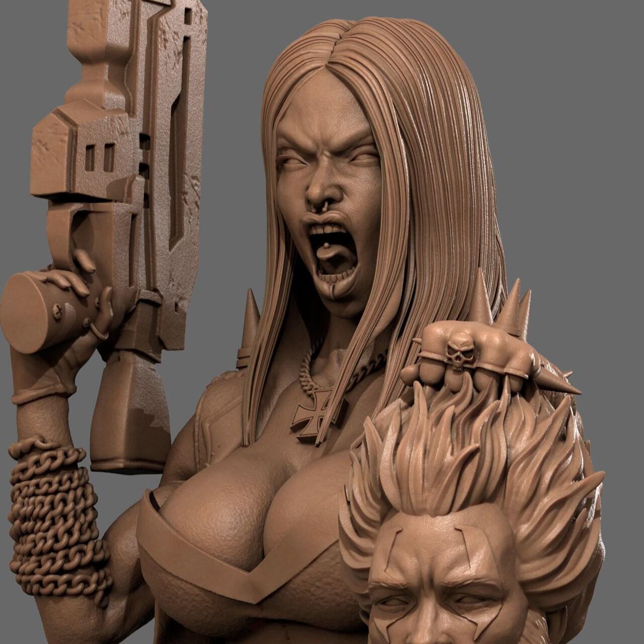 Lady Lobo DC Comics Collectible 3D Printed Resin Figure | Hand Painted or Unpainted Statue