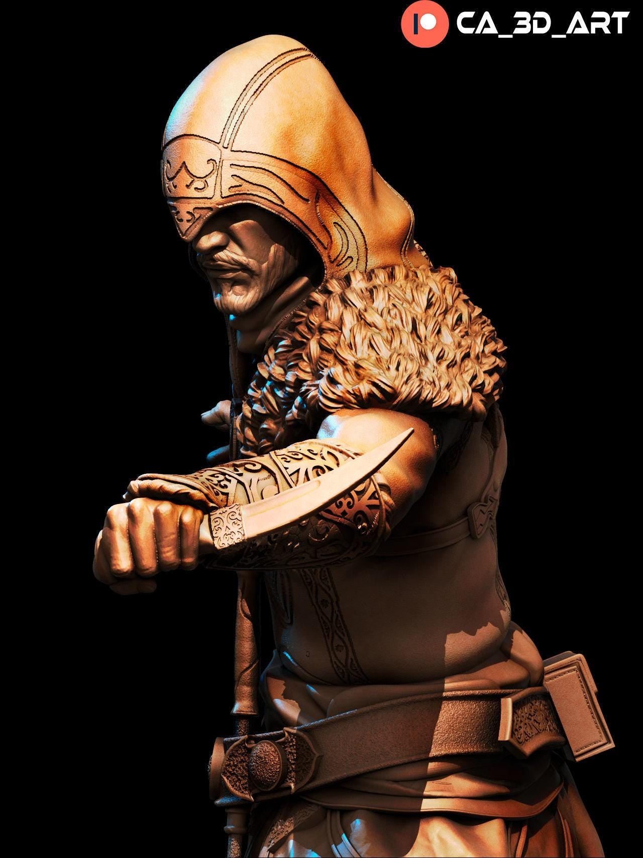 Ezio Auditore Collectible Statue: High-Detail 3D Printed Assassin's Creed Figure for Gamers