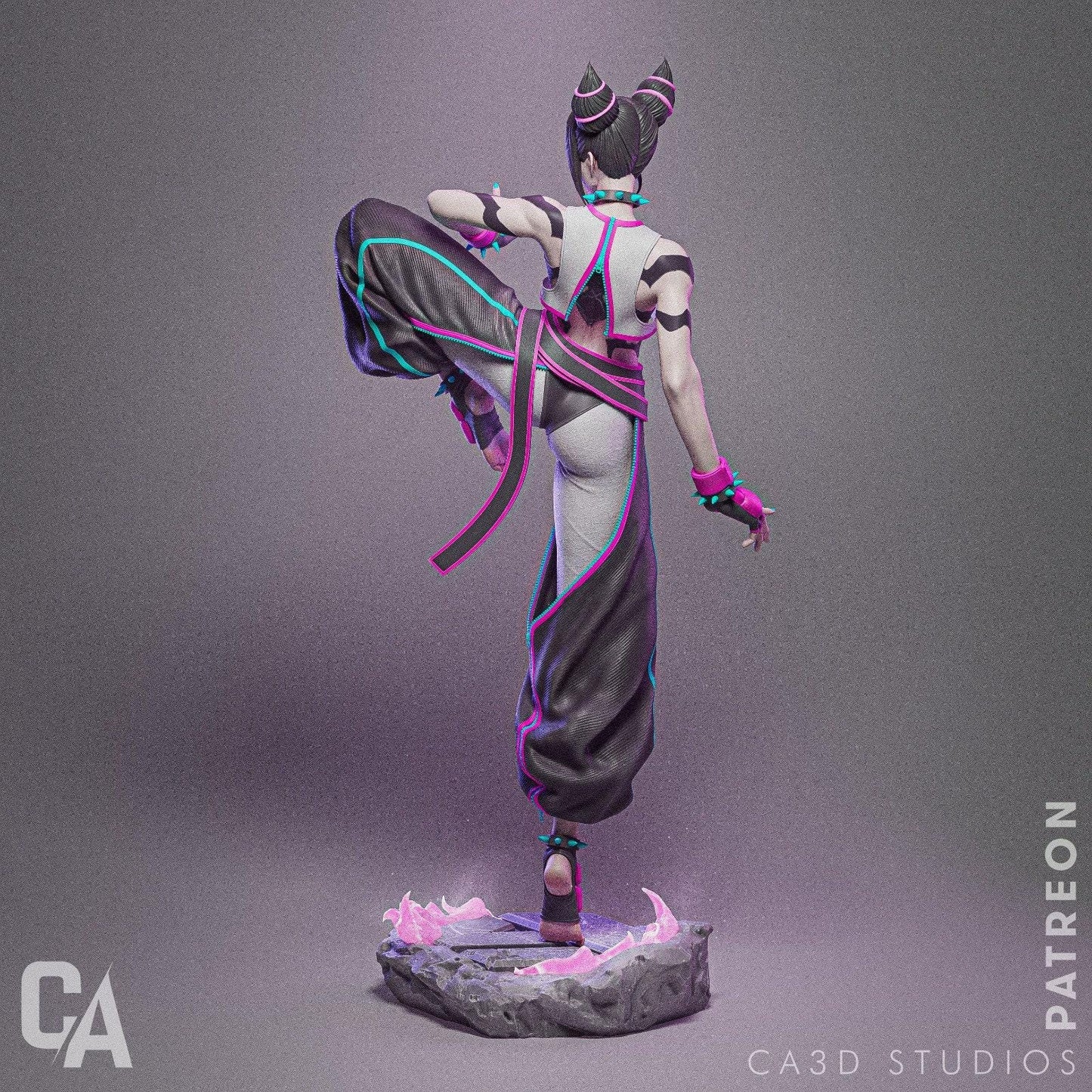 Juri Street Fighter 3D Printed Fanart Figure: Premium Collectible Statue with Optional NSFW Variant