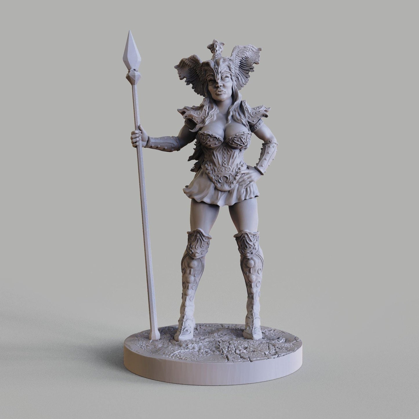 Majestic Valkyria 3D Printed Resin Collectible Statue: Detailed Warrior Maiden Figure