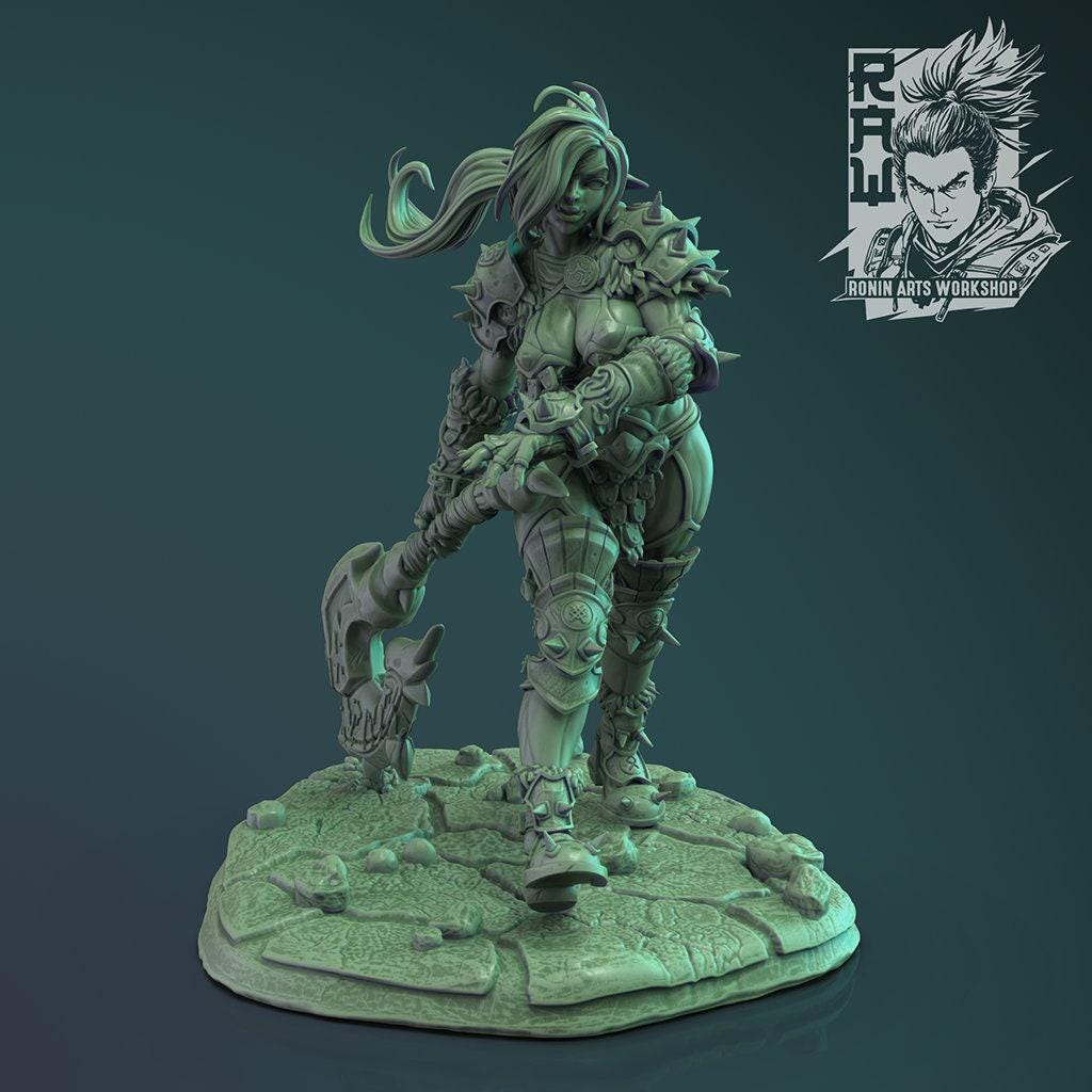 Claws of Hacta Female Orc Warband Collectible Miniature, 35 mm, Tabletop miniatures, Pathfinder, dungeons and dragons, dnd
