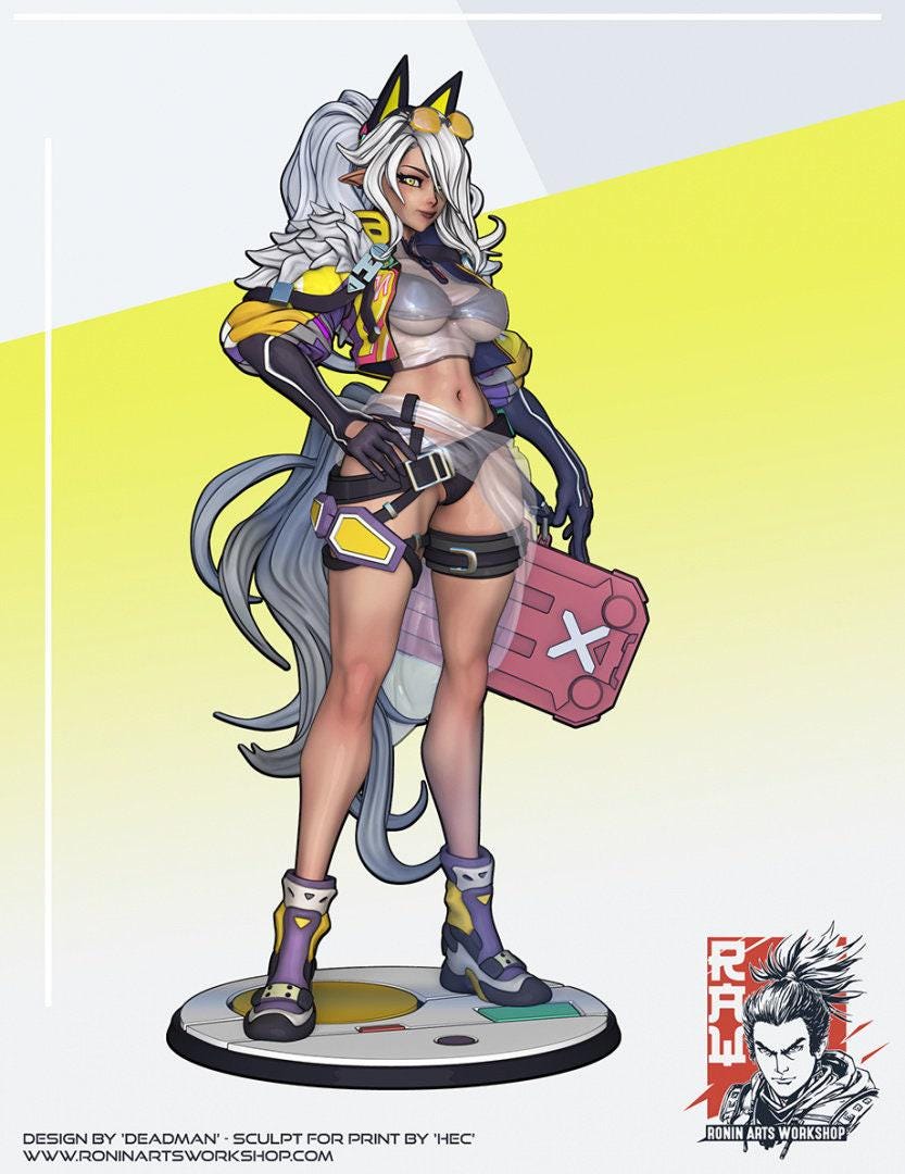Sci-fi Pinup Elf 1:16 Scale Miniature - Painted/Unpainted - Futuristic Elf Warrior