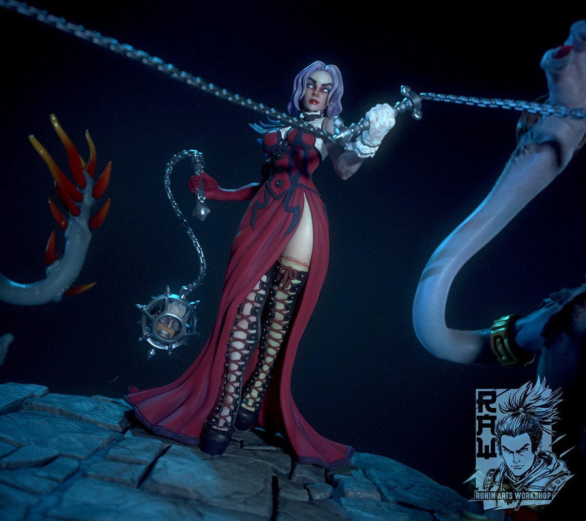 Nenia The Monster's Mistress: Command the Shadows in 35mm Scale for DnD, Pathfinder, and Collectible Miniature Enthusiasts, 35mm scale