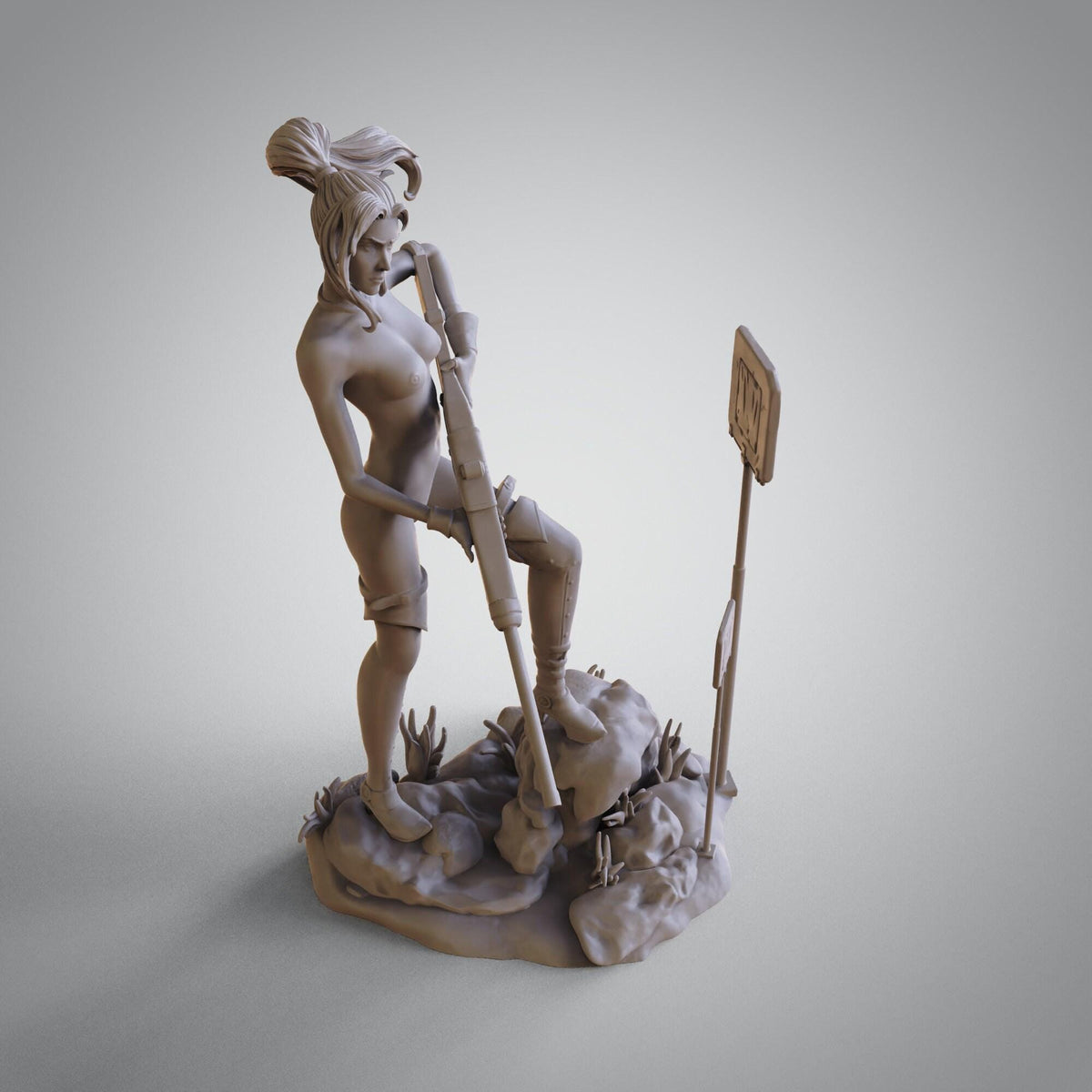 Caitlyn Kiramman NSFW 3D Printed Statue – Mature Enforcer Marksman Resin Collectible, Made to Order for Adult Collectors