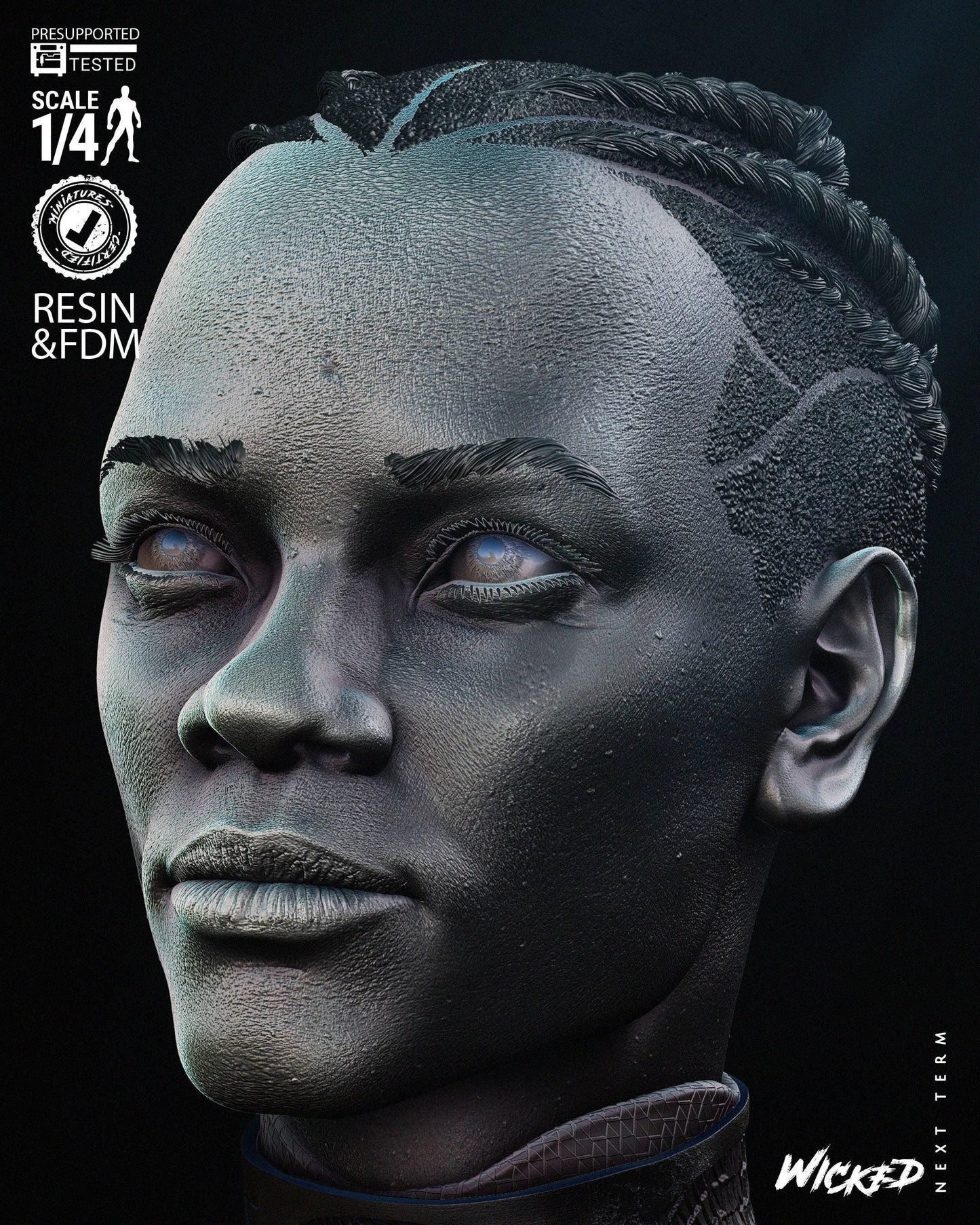 Black Panther Bust 3d print Collectible Miniature statue figure gift idea for man woman painter unpainted scale 1\10