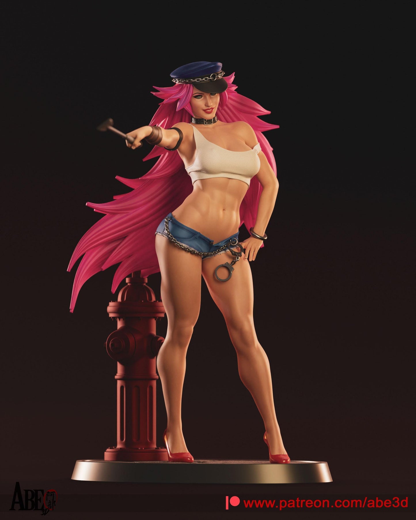 Poison Street Fighter: Dynamic 3D Printed Statue - NSFW Gaming Collectible