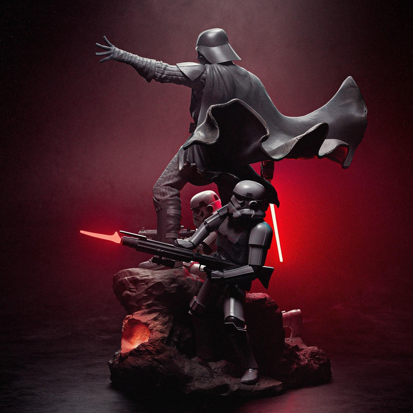 Epic Darth Vader & Stormtroopers 3D Printed Diorama: Iconic Star Wars Scene Resin Collectible Fan Art